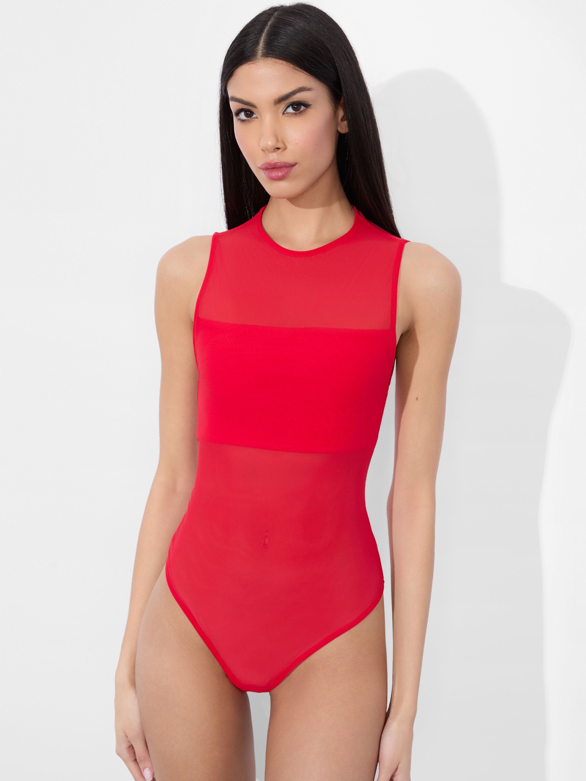 BANDEAU SLEEVELESS BODYSUIT-Black-ALICE + OLIVIA