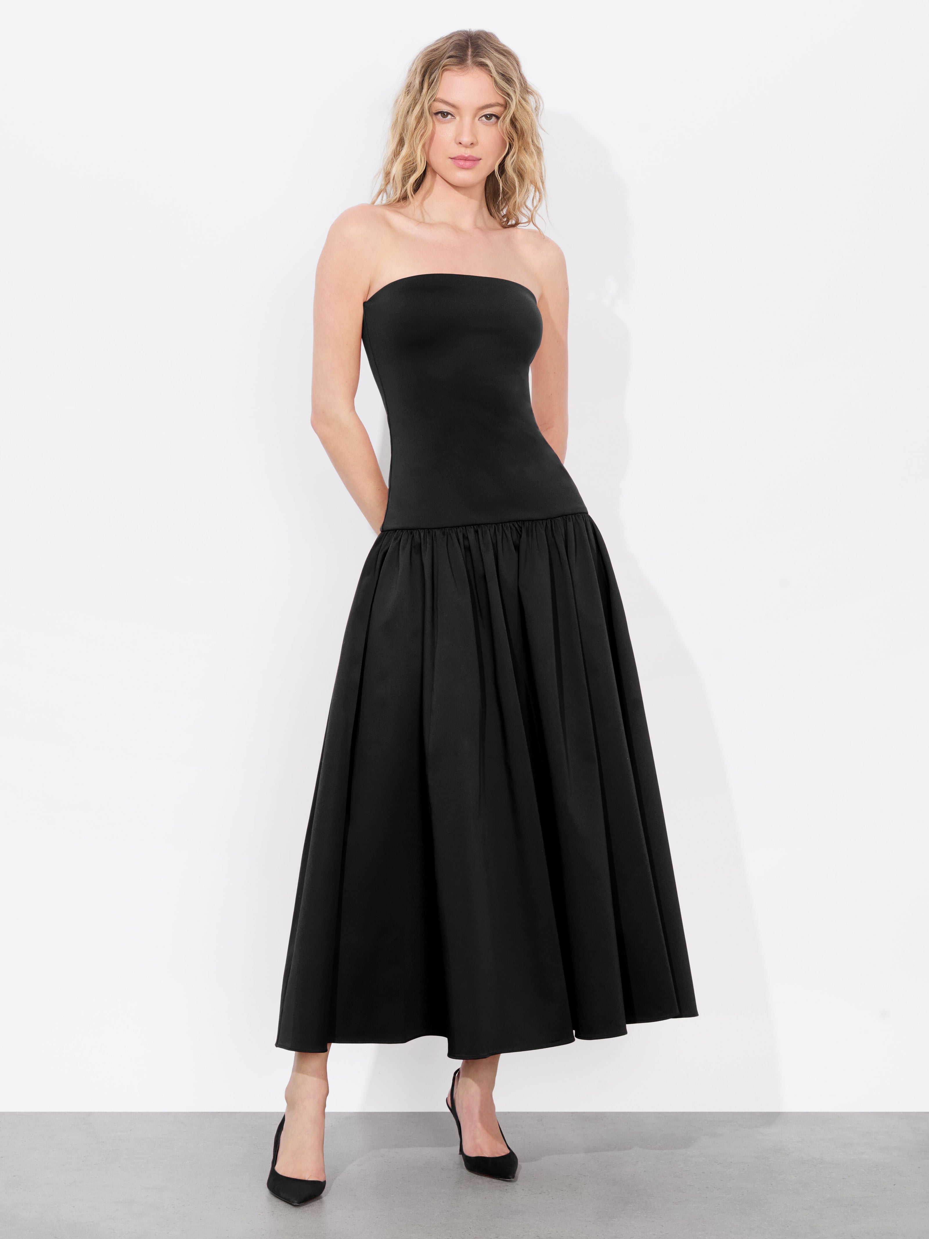 ORIANA DROP WAIST MIDI DRESS-ALICE + OLIVIA