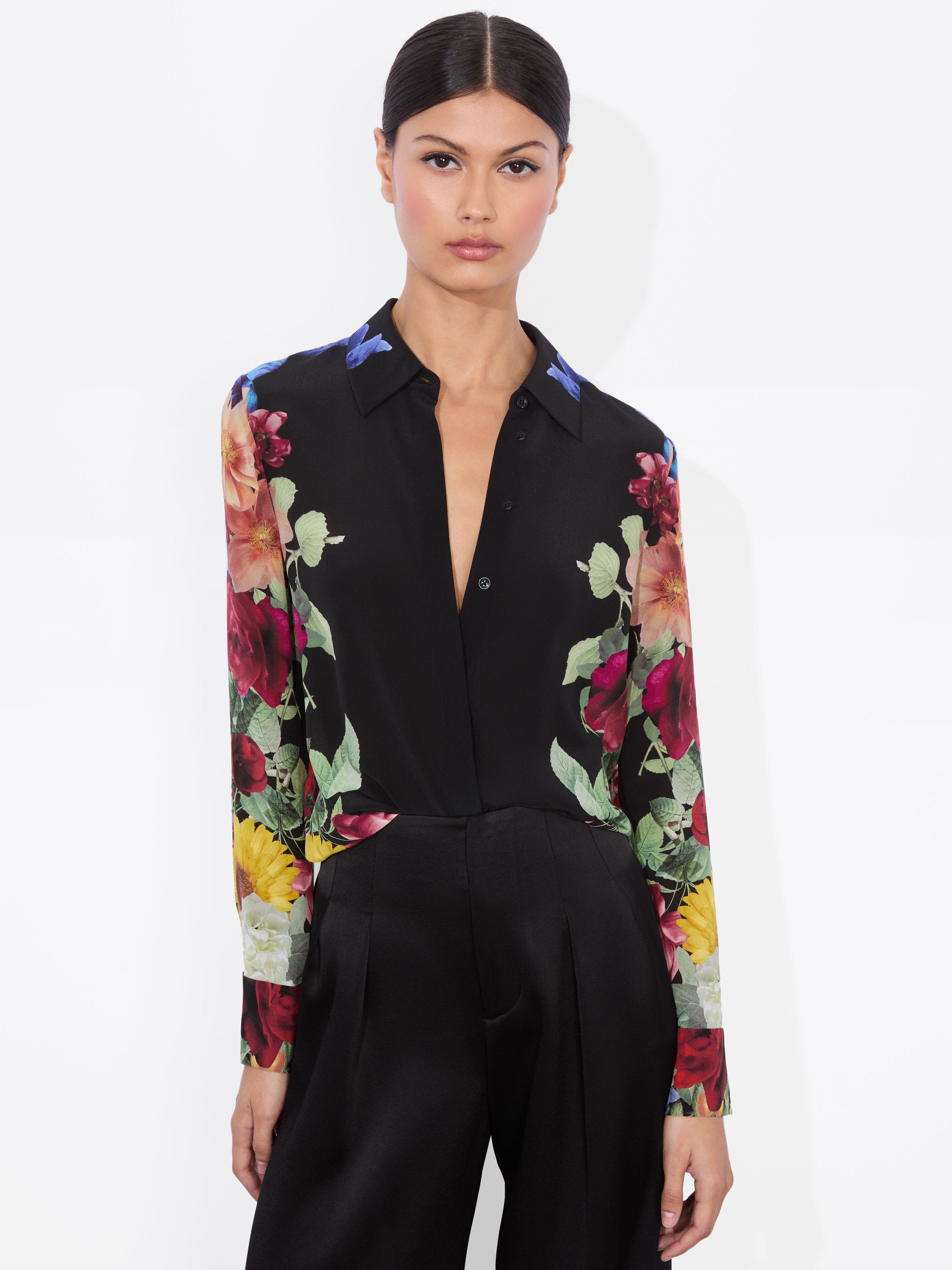 BRADY SILK BLOUSE-ALICE + OLIVIA