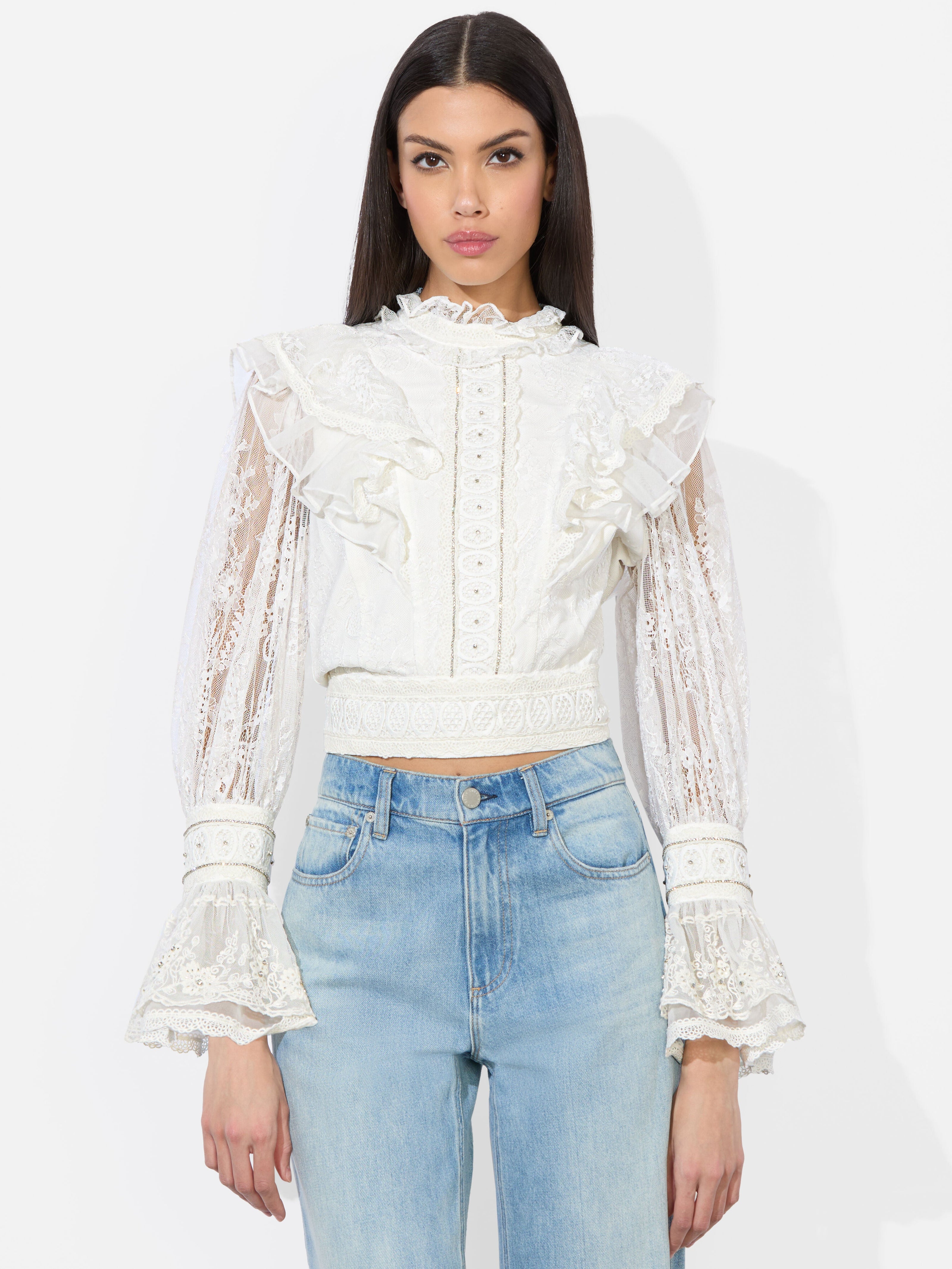 DELPHA EMBELLISHED TOP-ALICE + OLIVIA