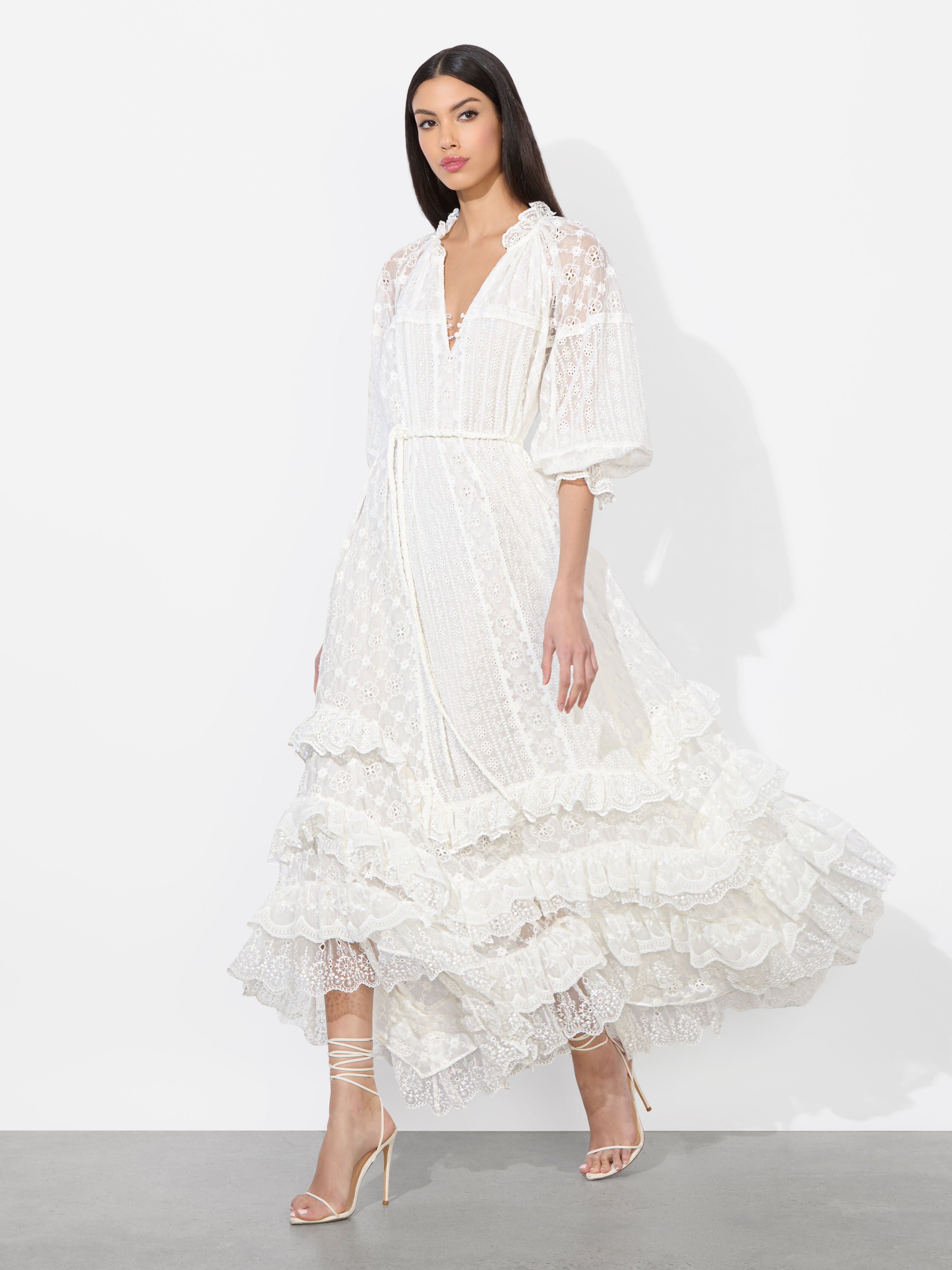 ALYCEN EYELET MAXI DRESS-ALICE + OLIVIA