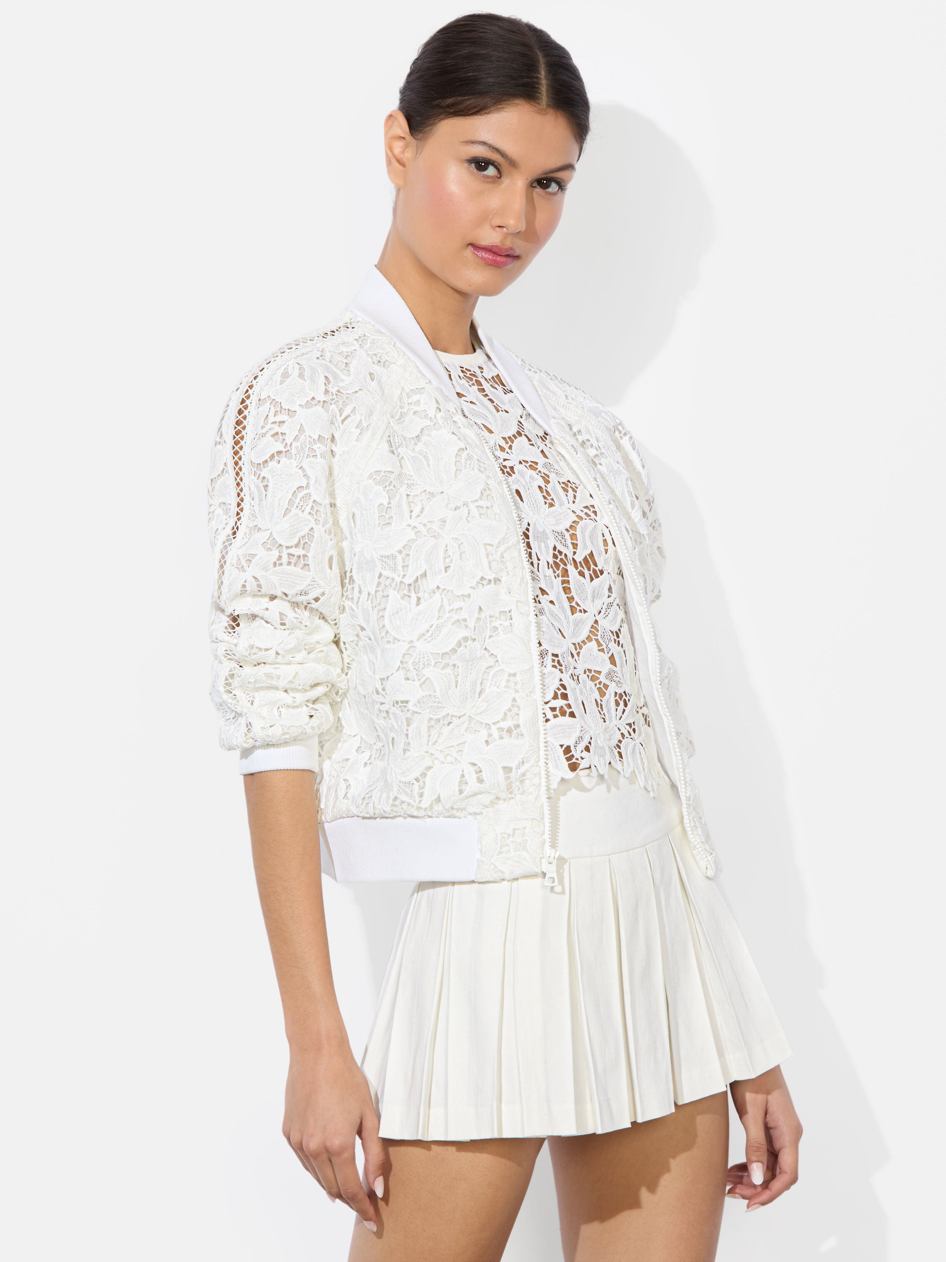 RUSSIE LACE BOMBER JACKET-ALICE + OLIVIA