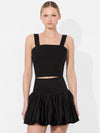 NATALIA LINEN LACE UP TOP-ALICE + OLIVIA