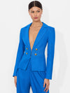 MYA LINEN FITTED BLAZER-ALICE + OLIVIA