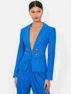 MYA LINEN FITTED BLAZER-ALICE + OLIVIA