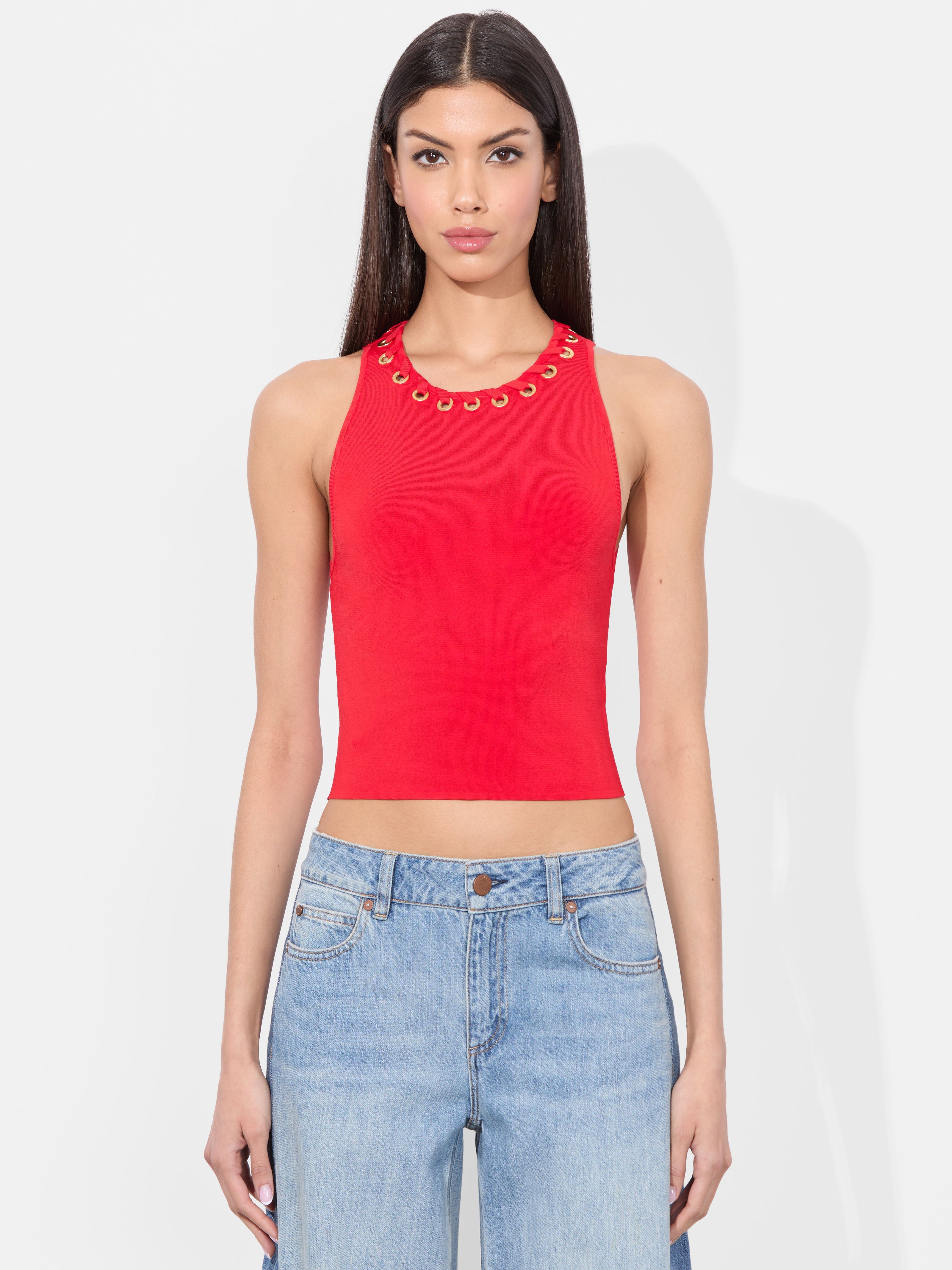 HEIDI GROMMET TANK-ALICE + OLIVIA