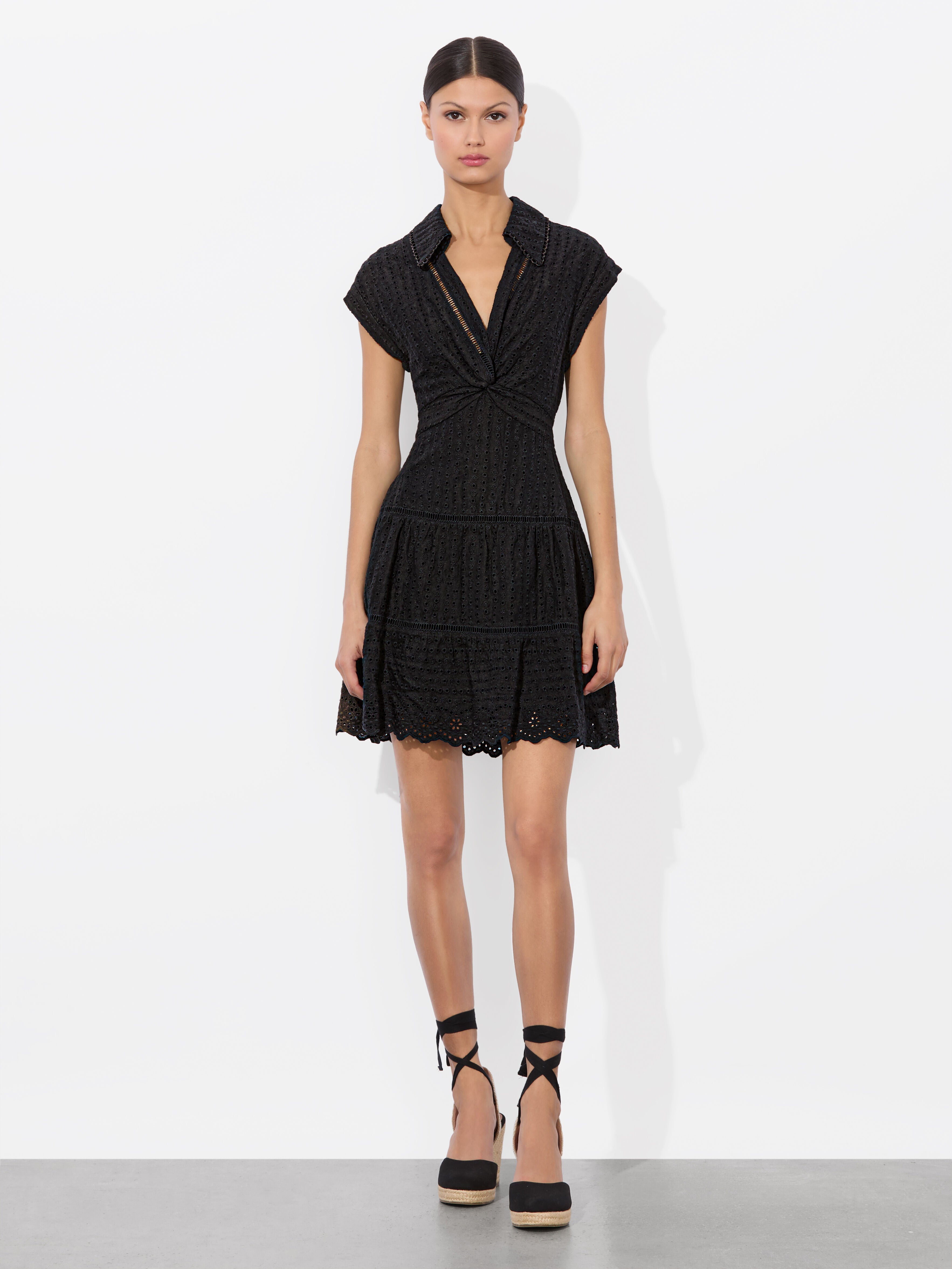 MILA EYELET MINI DRESS-ALICE + OLIVIA