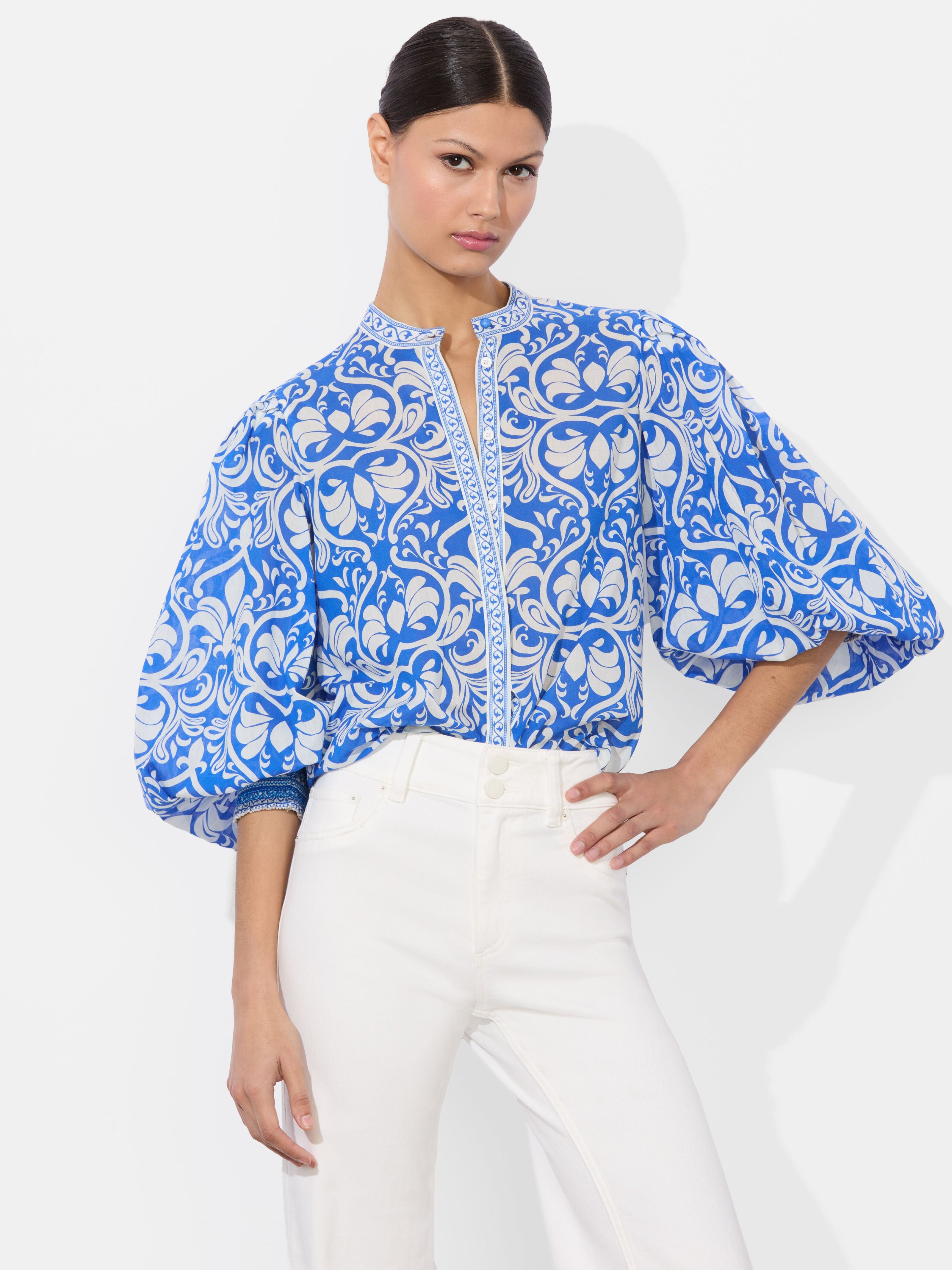 APRIL PRINTED BLOUSE-ALICE + OLIVIA