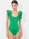 TAWNY RUFFLE BODYSUIT-ALICE + OLIVIA