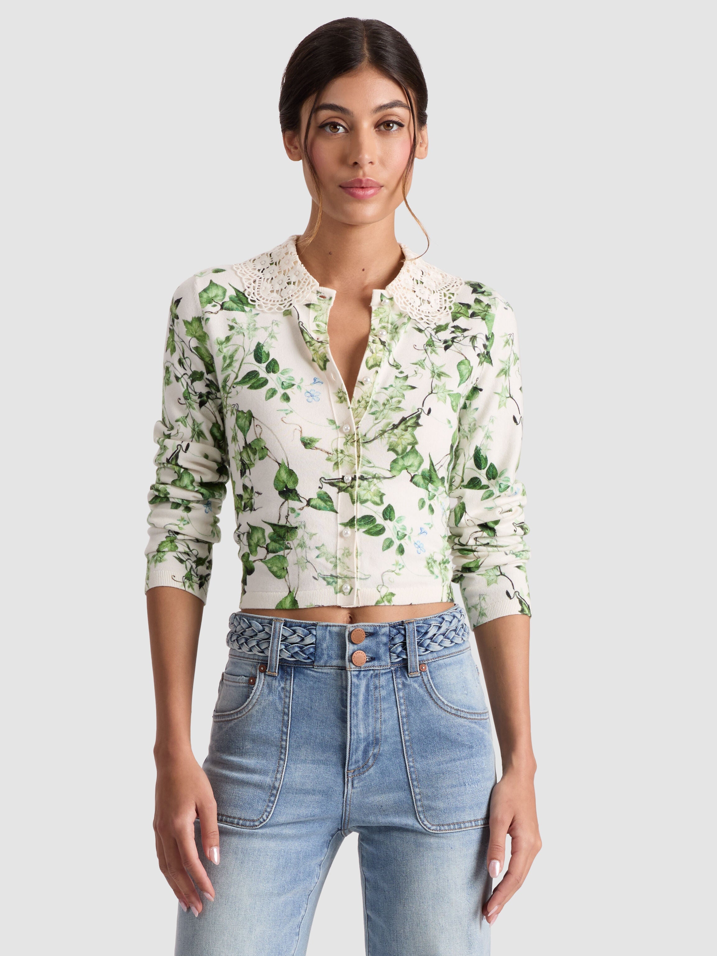 CARSON COLLARED CARDIGAN-ALICE + OLIVIA