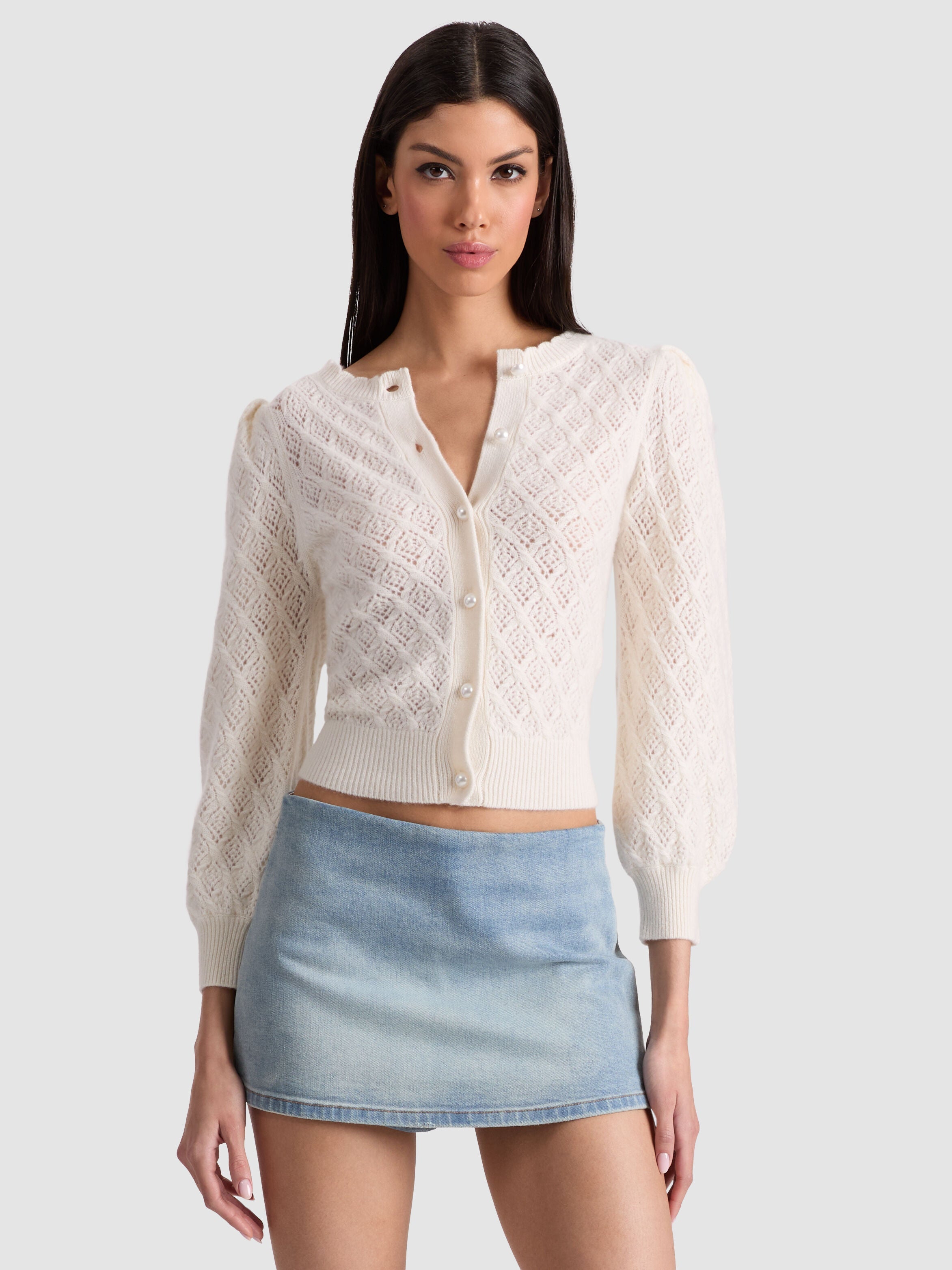 DORIS POINTELLE CARDIGAN-ALICE + OLIVIA