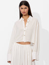 FINELY CROPPED BUTTON DOWN-ALICE + OLIVIA