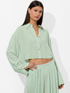 FINELY CROPPED BUTTON DOWN-ALICE + OLIVIA