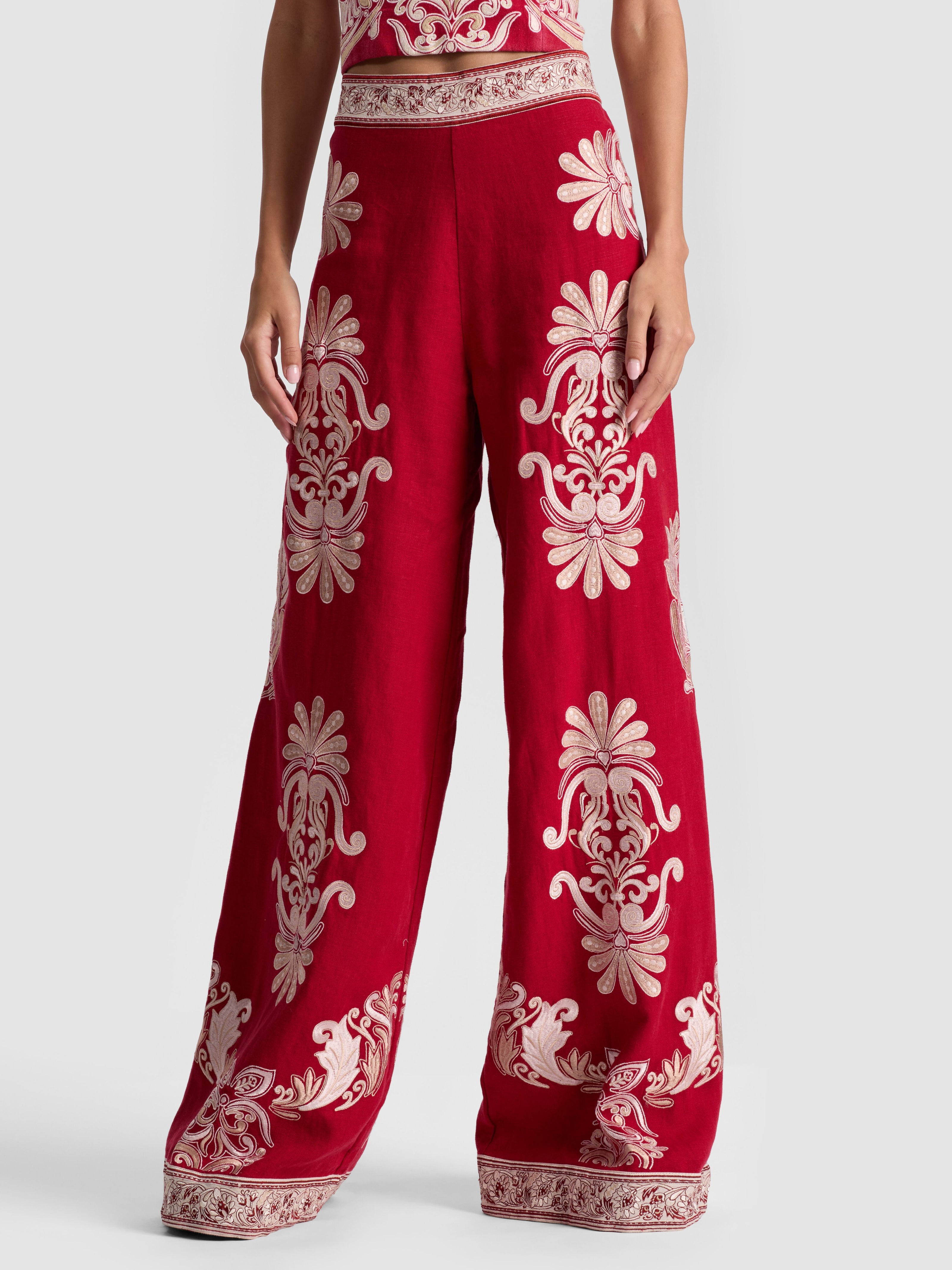 ATHENA EMBROIDERED PANT-ALICE + OLIVIA
