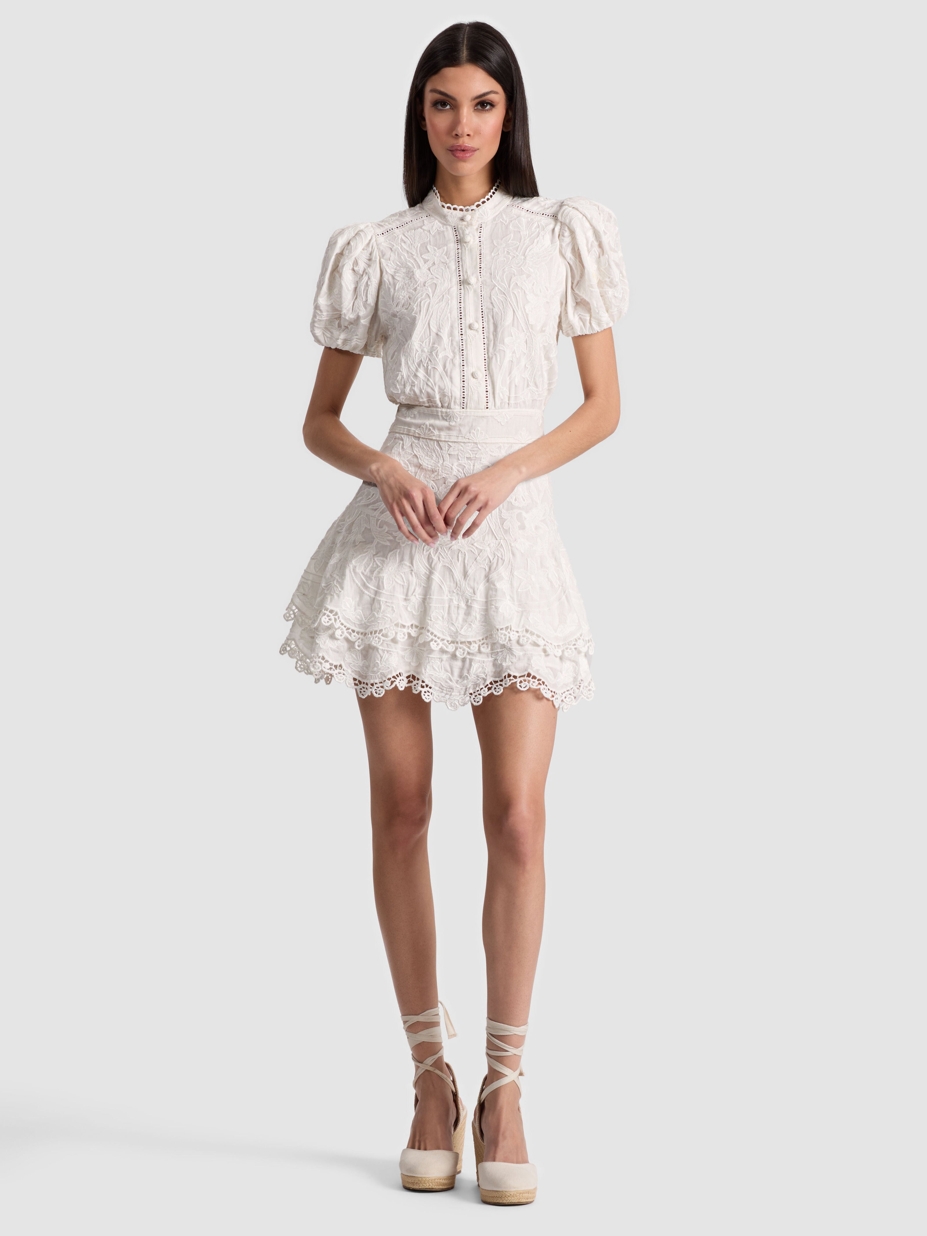 LORYN EMBROIDERED SHIRT DRESS-ALICE + OLIVIA