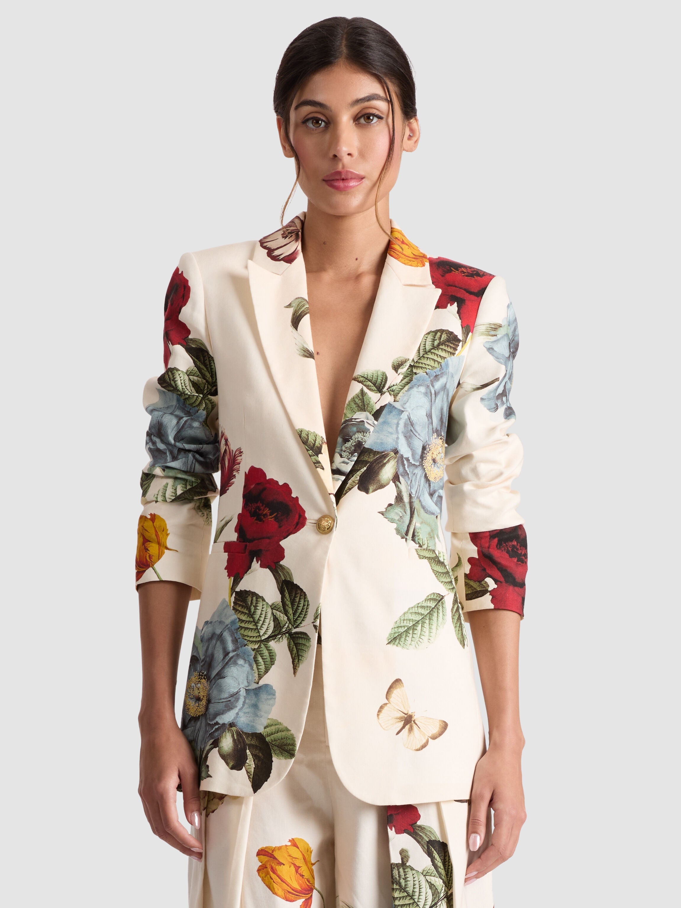 BREANN PRINTED LINEN BLAZER-ALICE + OLIVIA