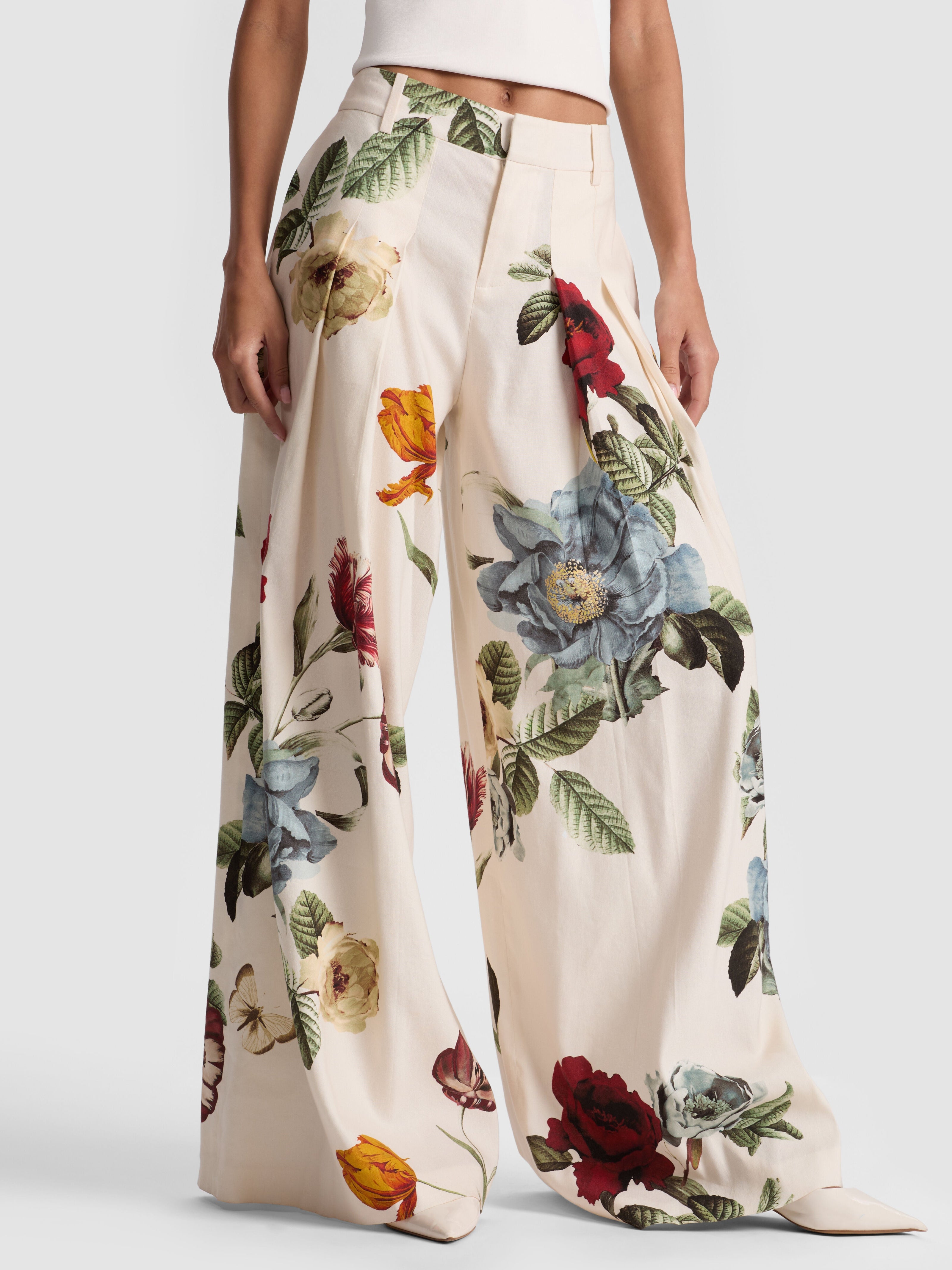 BLAIRE PRINTED LINEN PANT-ALICE + OLIVIA