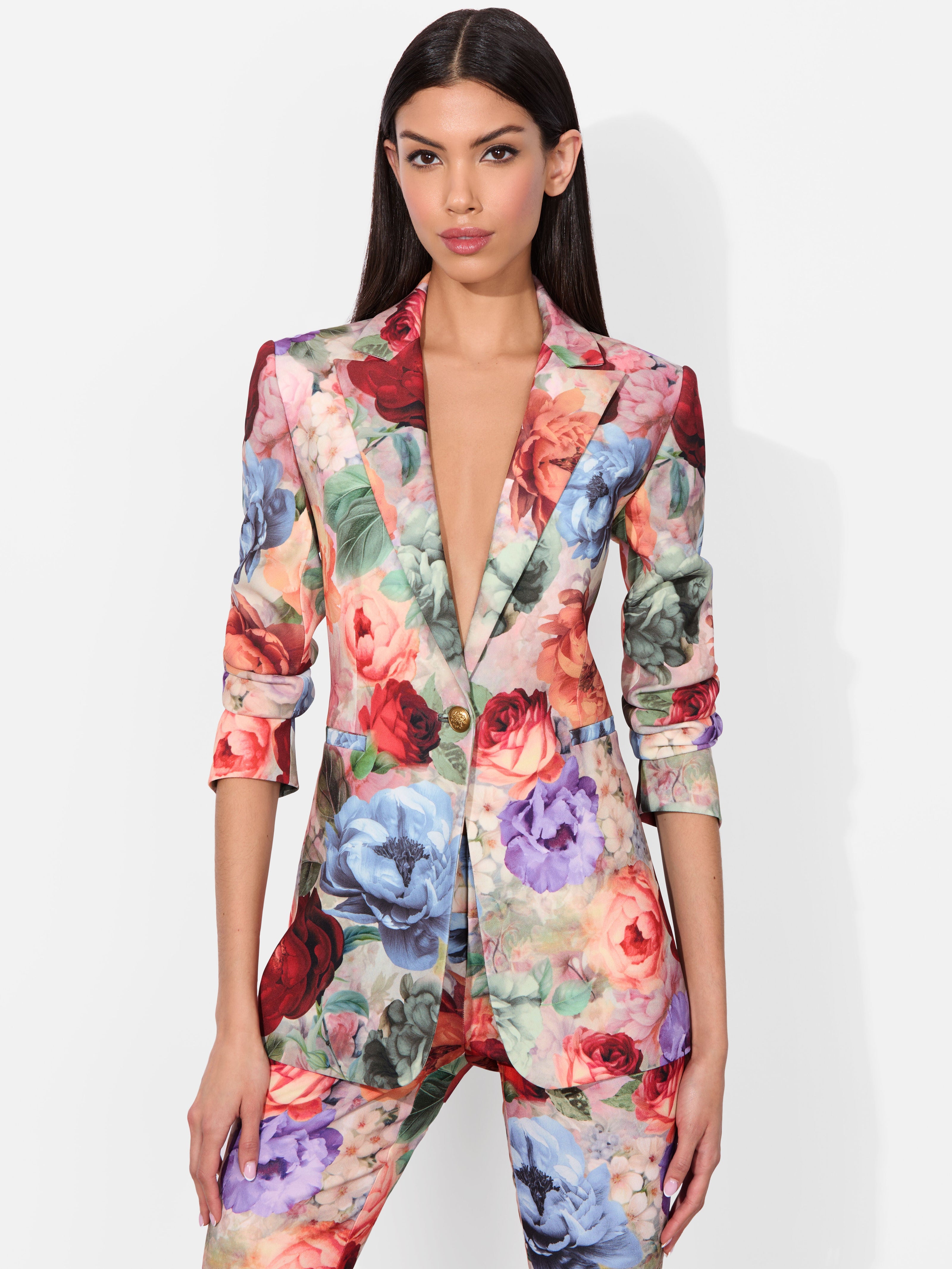 BREANN PRINTED LINEN BLAZER-ALICE + OLIVIA