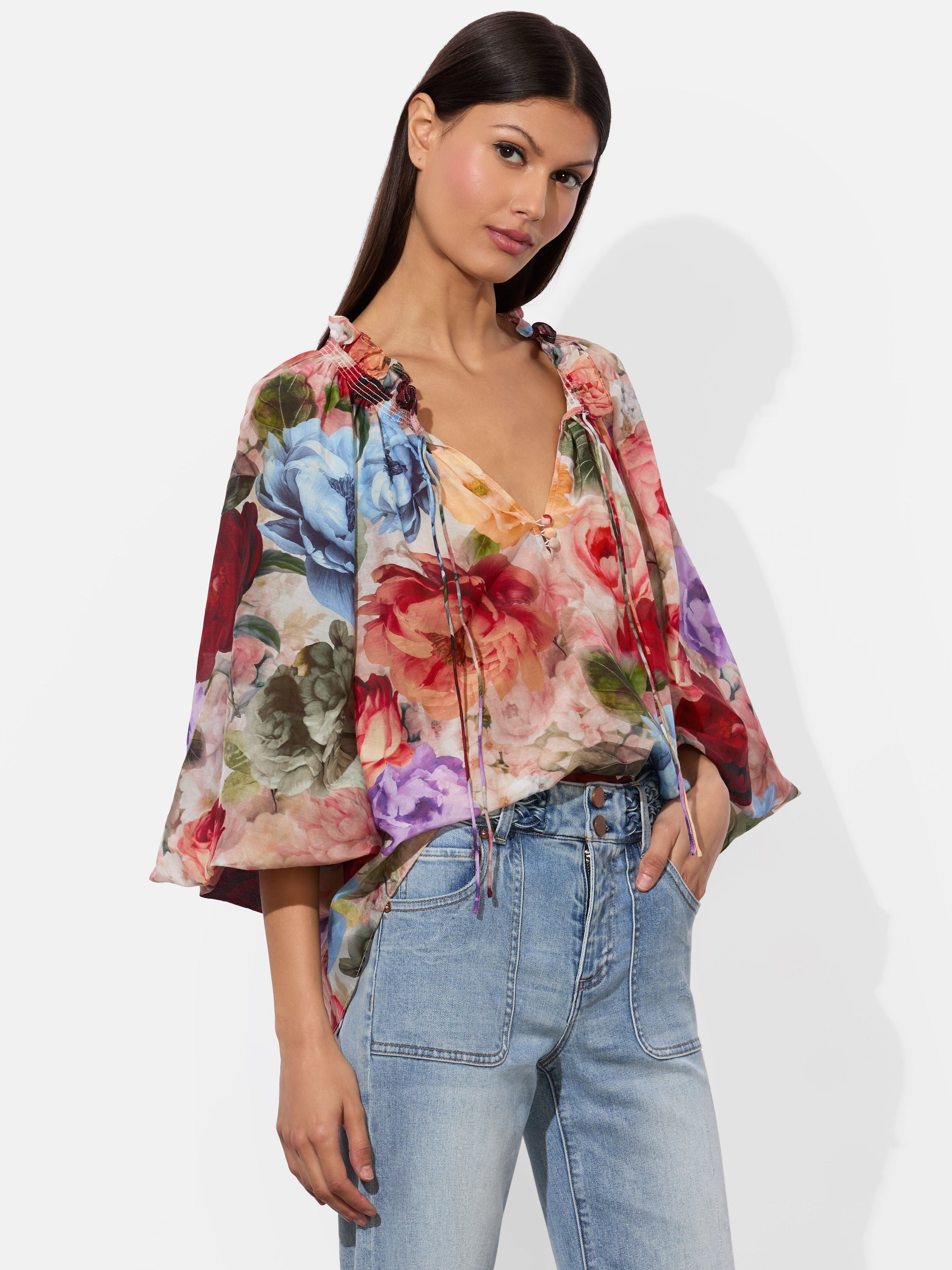 NORAH PEASANT BLOUSE-ALICE + OLIVIA