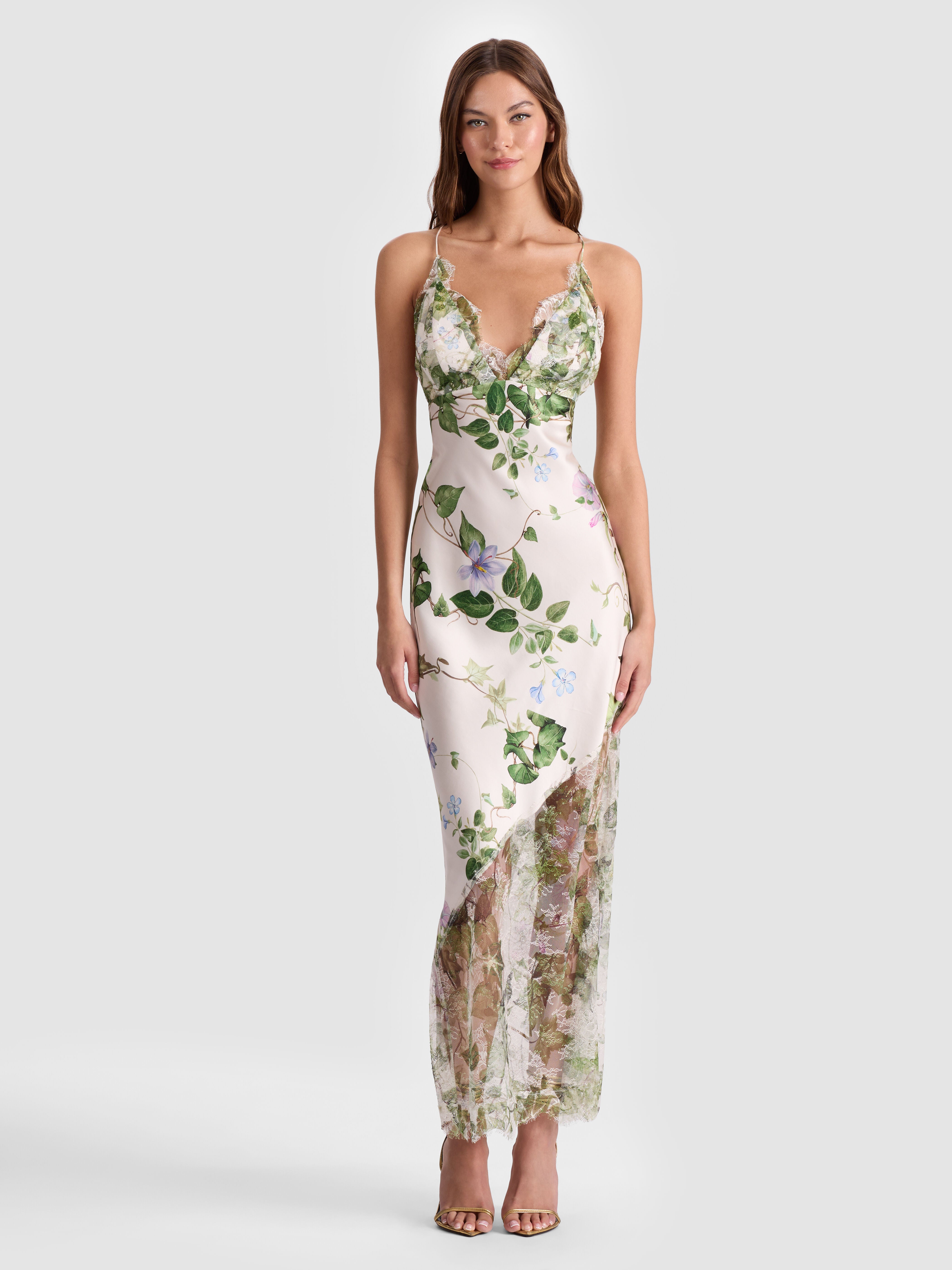 CLAUDIA OPEN BACK MAXI DRESS-IVY ROMANCE-ALICE + OLIVIA