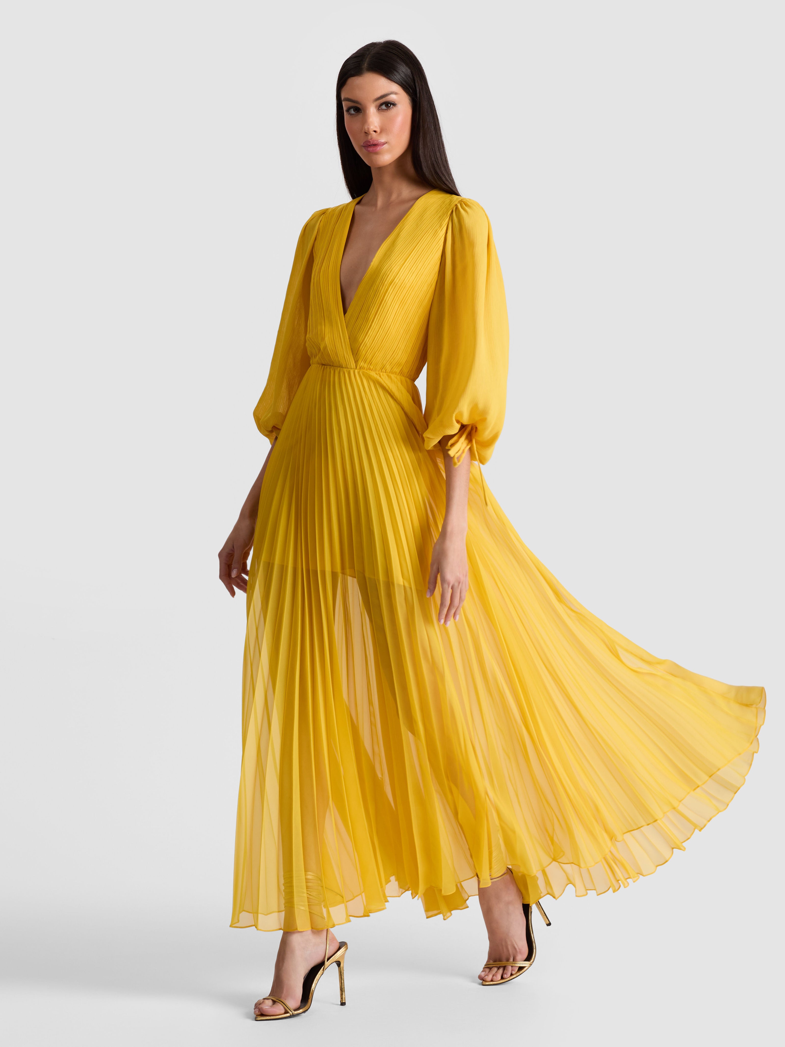 NYA PLEATED MAXI DRESS-ALICE + OLIVIA