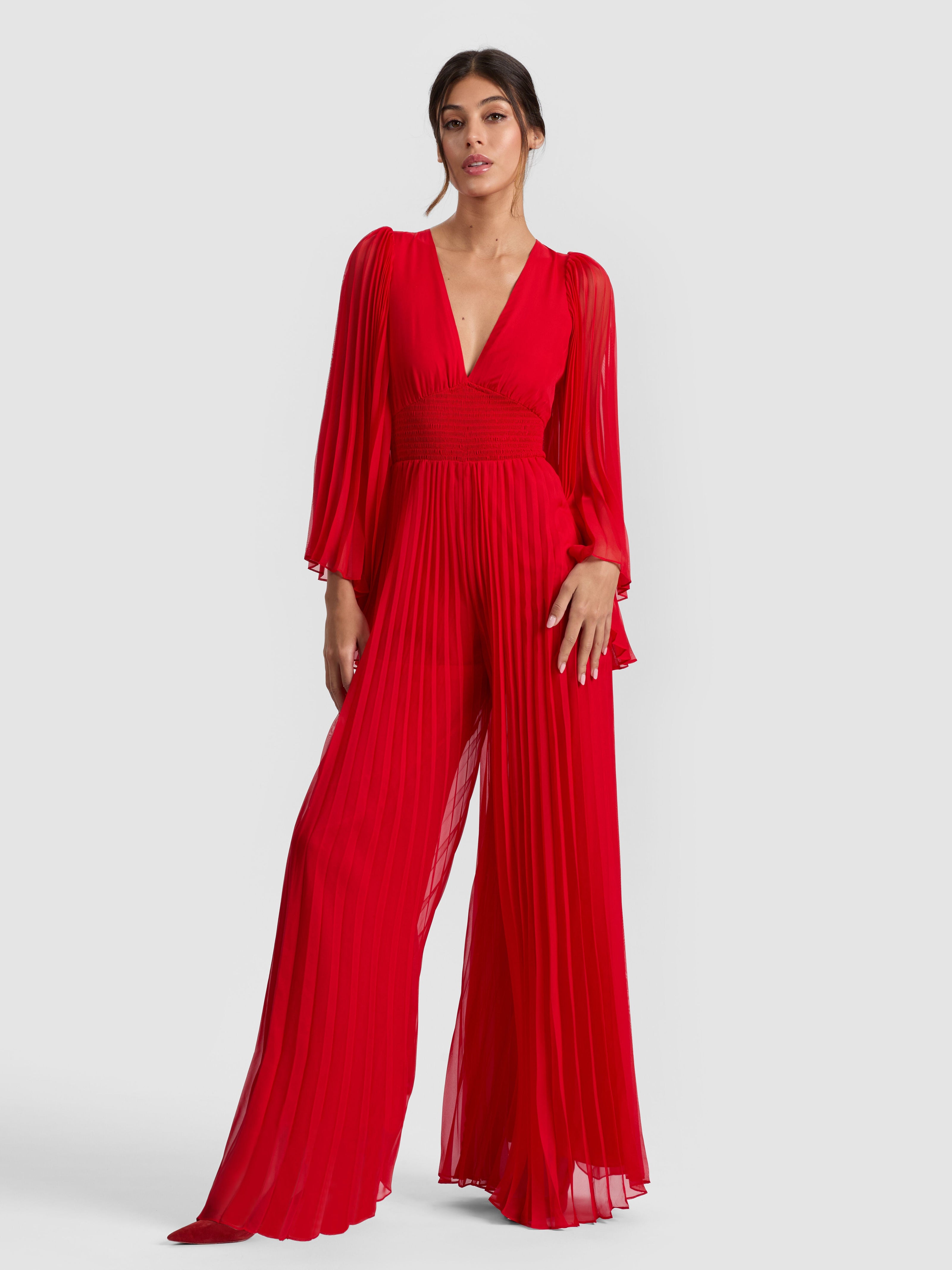 BENNET PLEATED JUMPSUIT-ALICE + OLIVIA