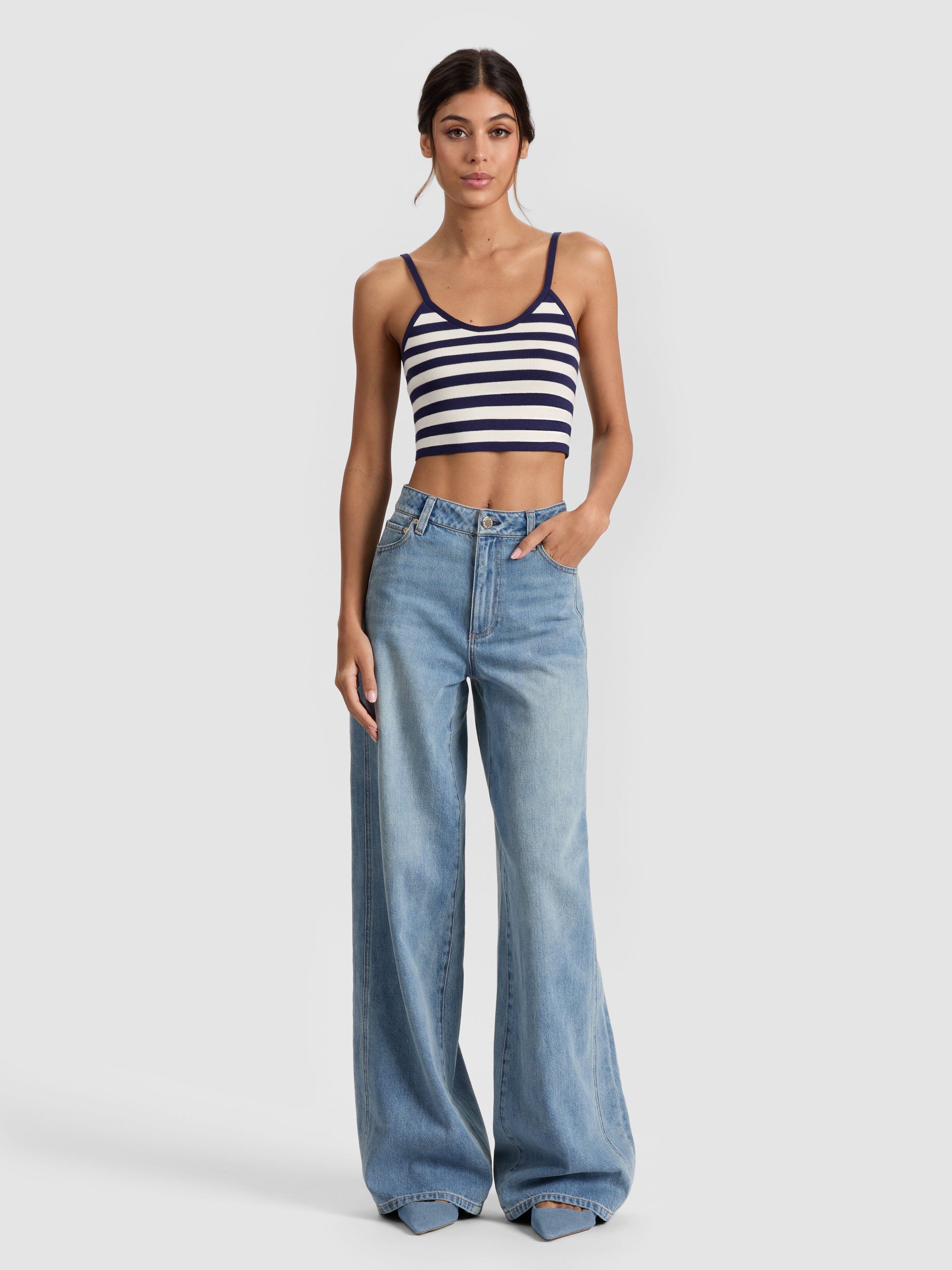 MAUDE STRIPED BRALETTE-ALICE + OLIVIA