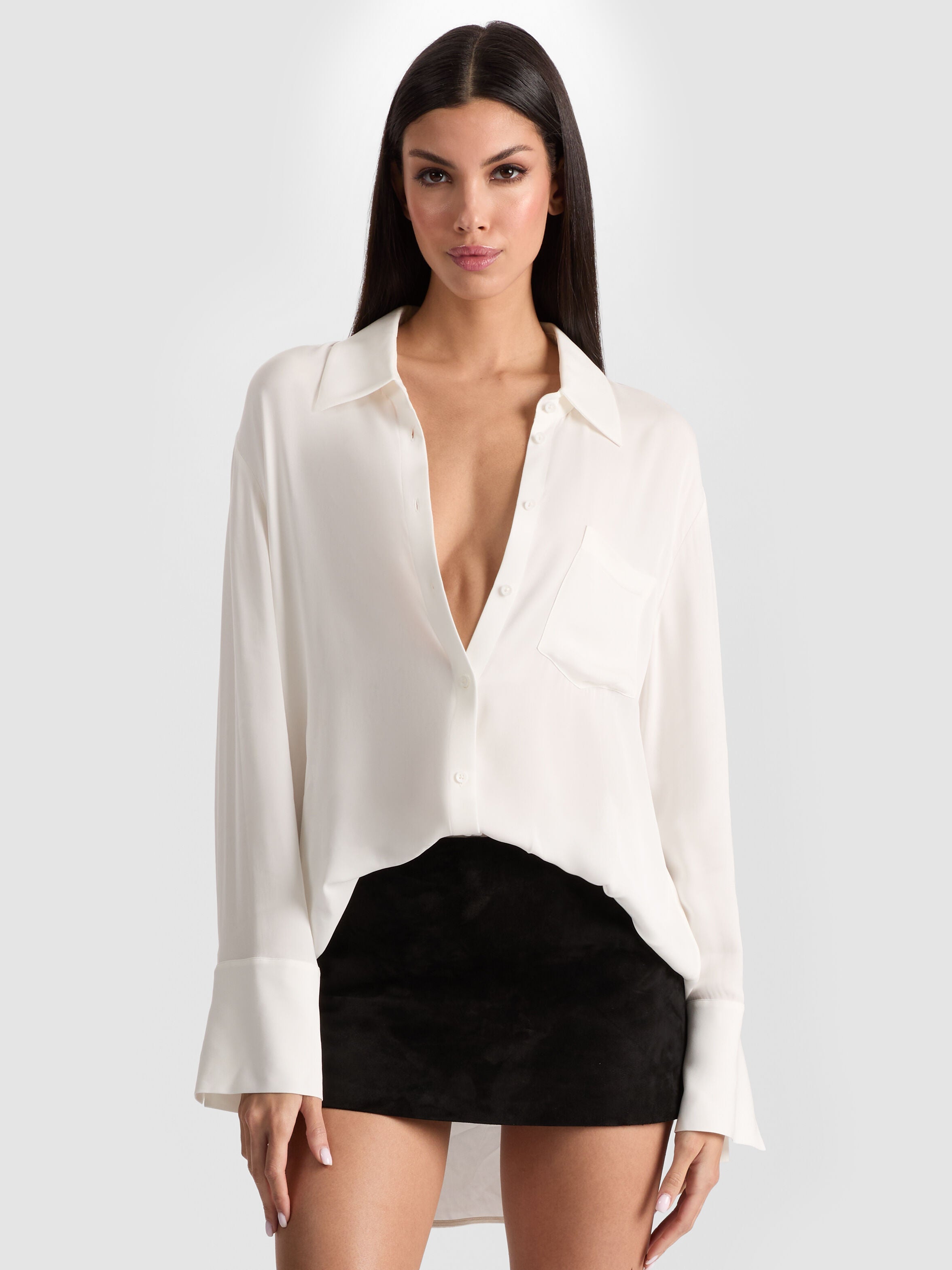 FINELY OVERSIZED BUTTON DOWN-ALICE + OLIVIA