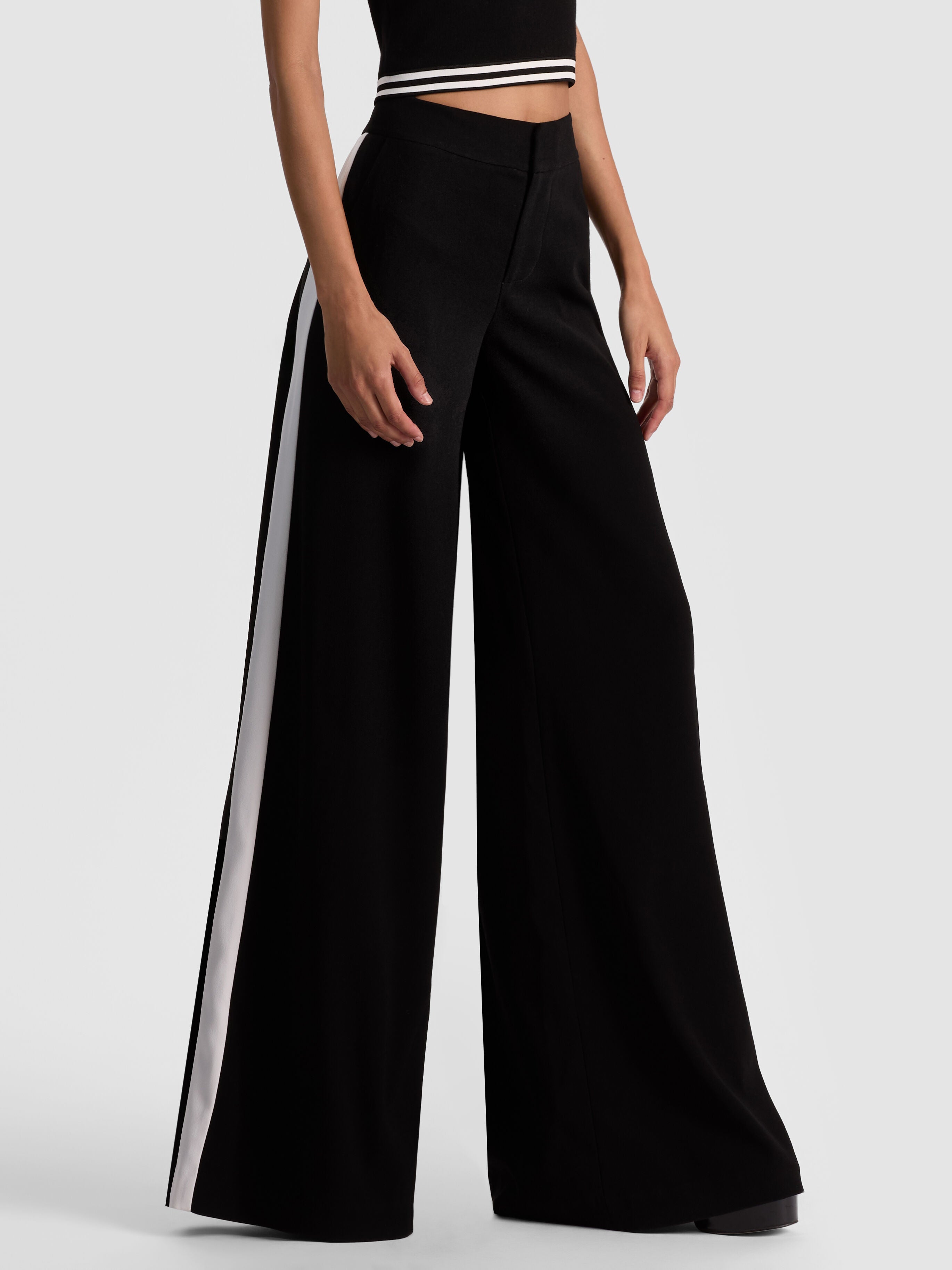 NESSI TROUSER WITH SIDE STRIPE-ALICE + OLIVIA