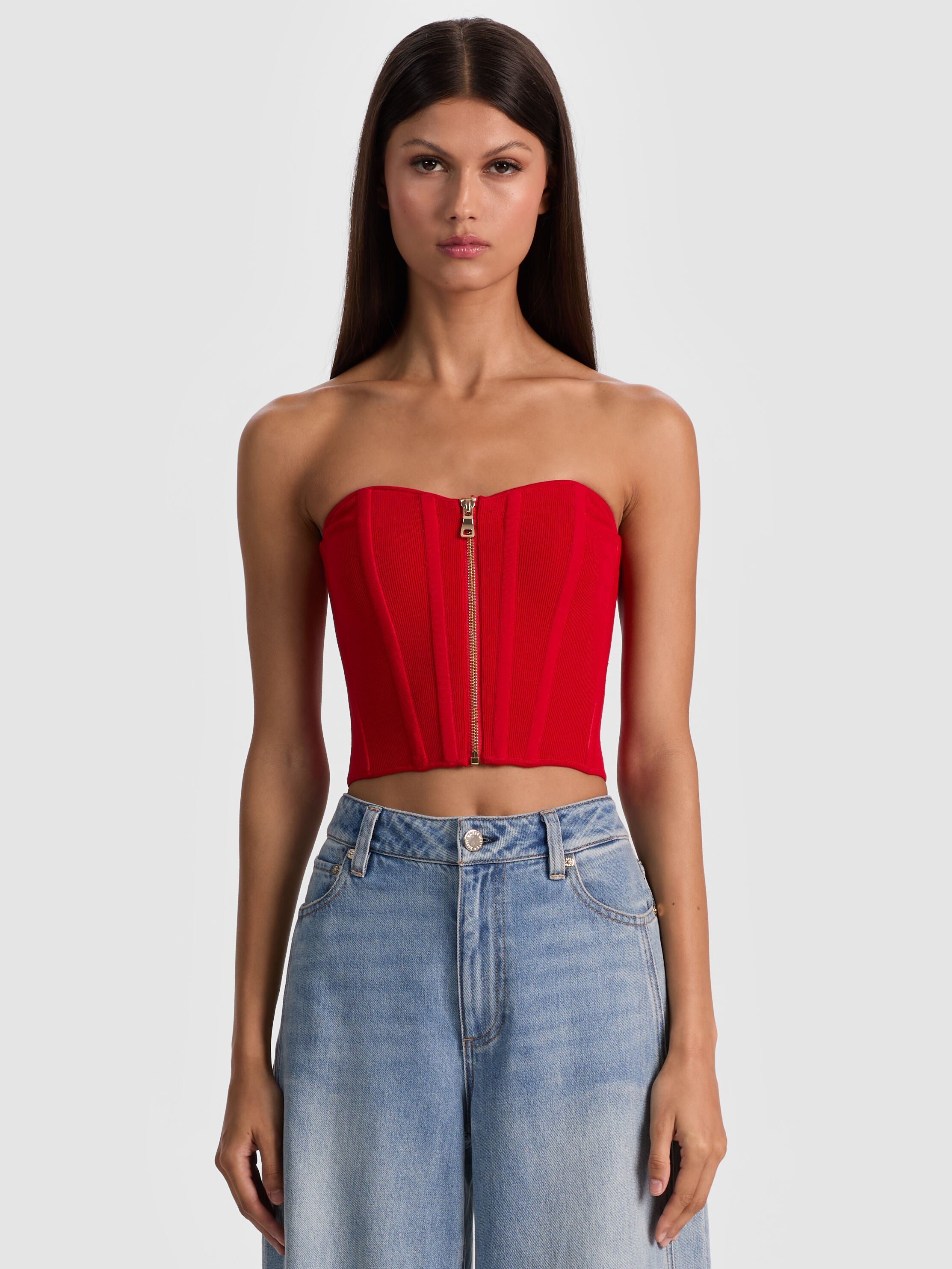 TASHA ZIP FRONT CORSET-ALICE + OLIVIA