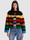 PEARSON STRIPED SWEATER JACKET-ALICE + OLIVIA