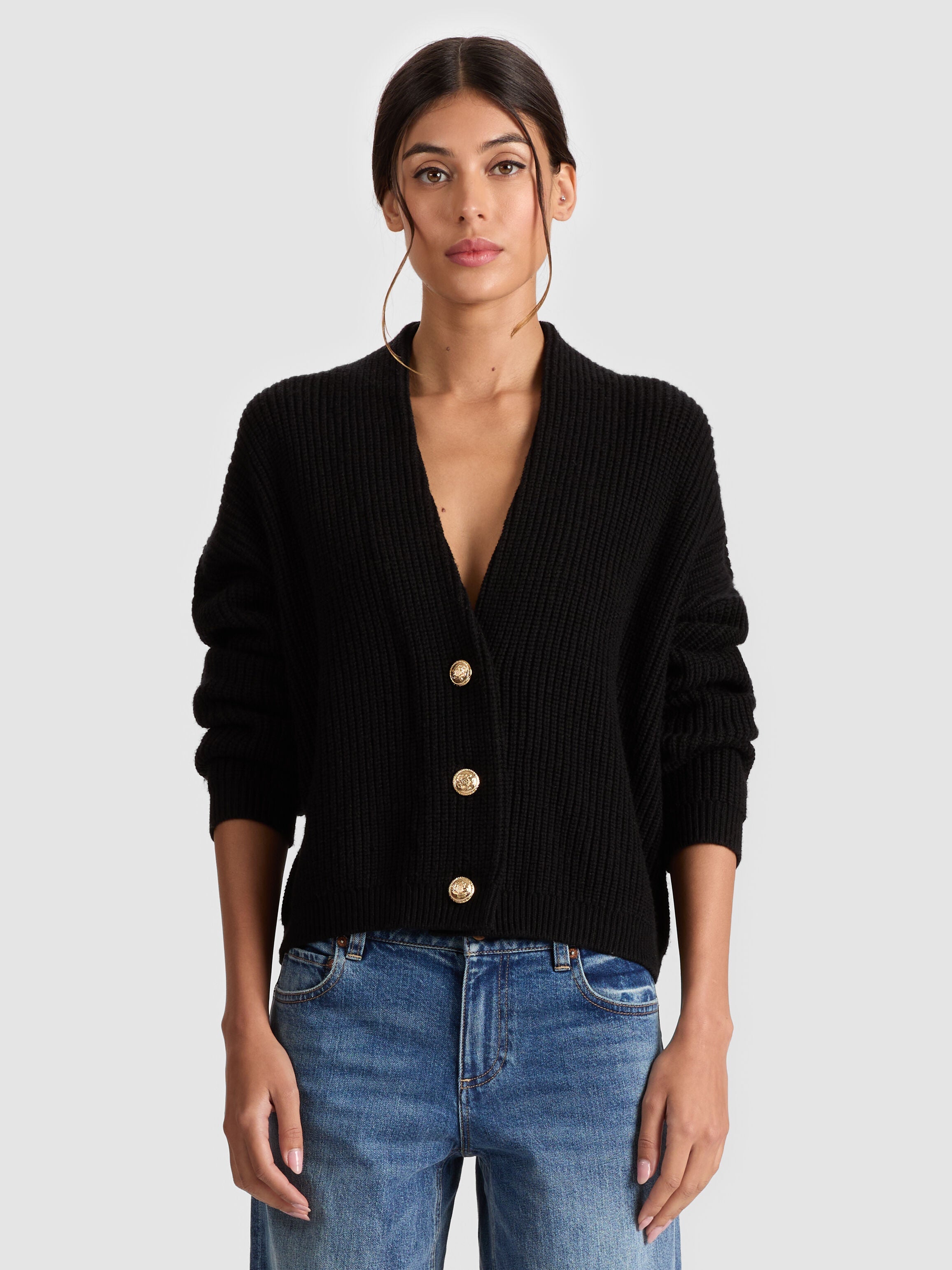 HOLDEN FOLDBACK CARDIGAN-ALICE + OLIVIA
