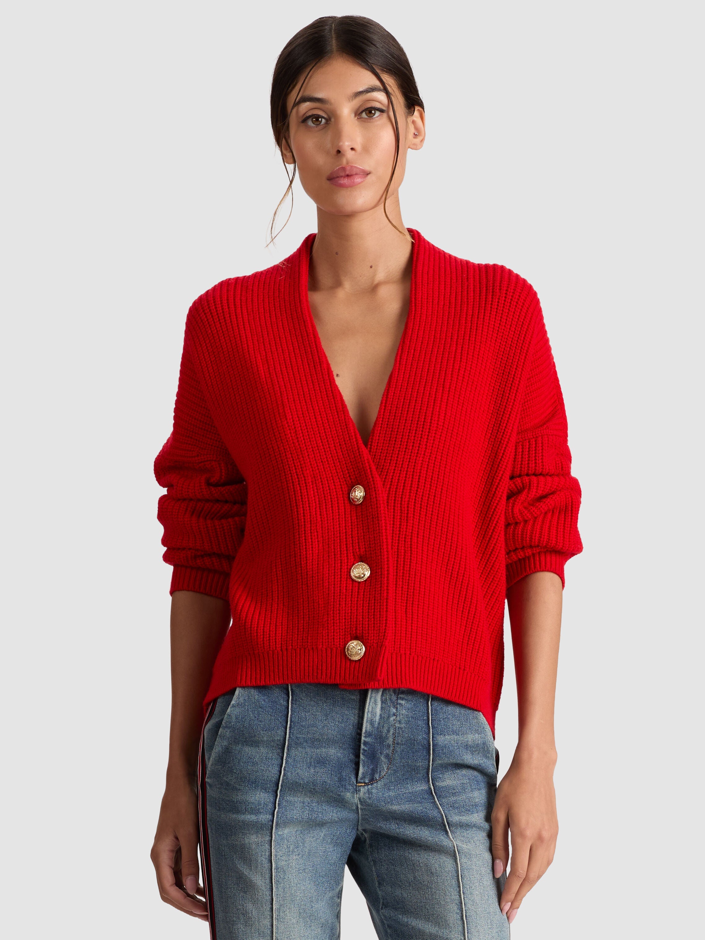 HOLDEN FOLDBACK CARDIGAN-ALICE + OLIVIA