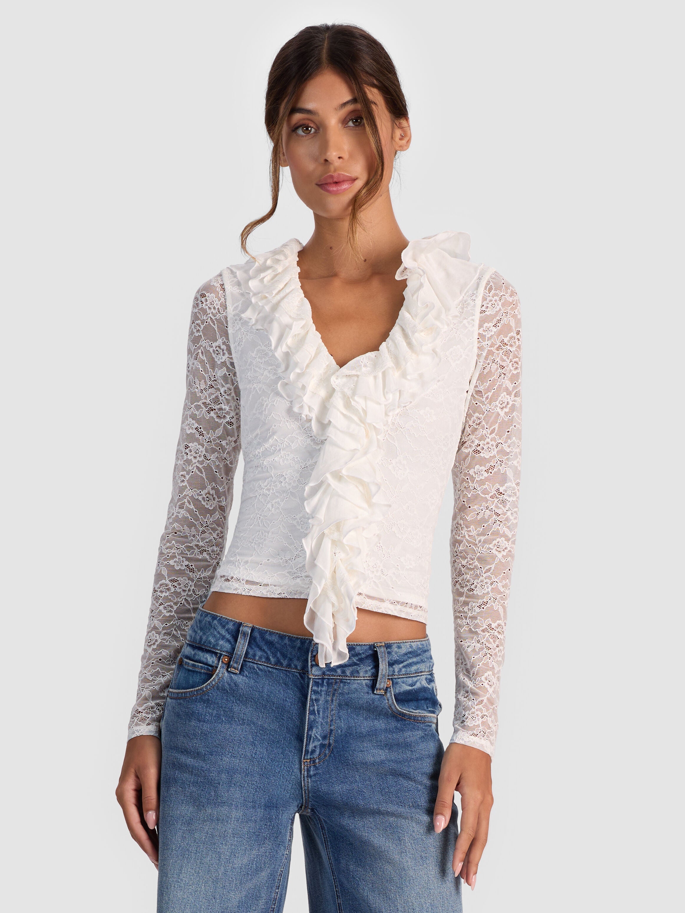 YARA RUFFLE TOP-ALICE + OLIVIA
