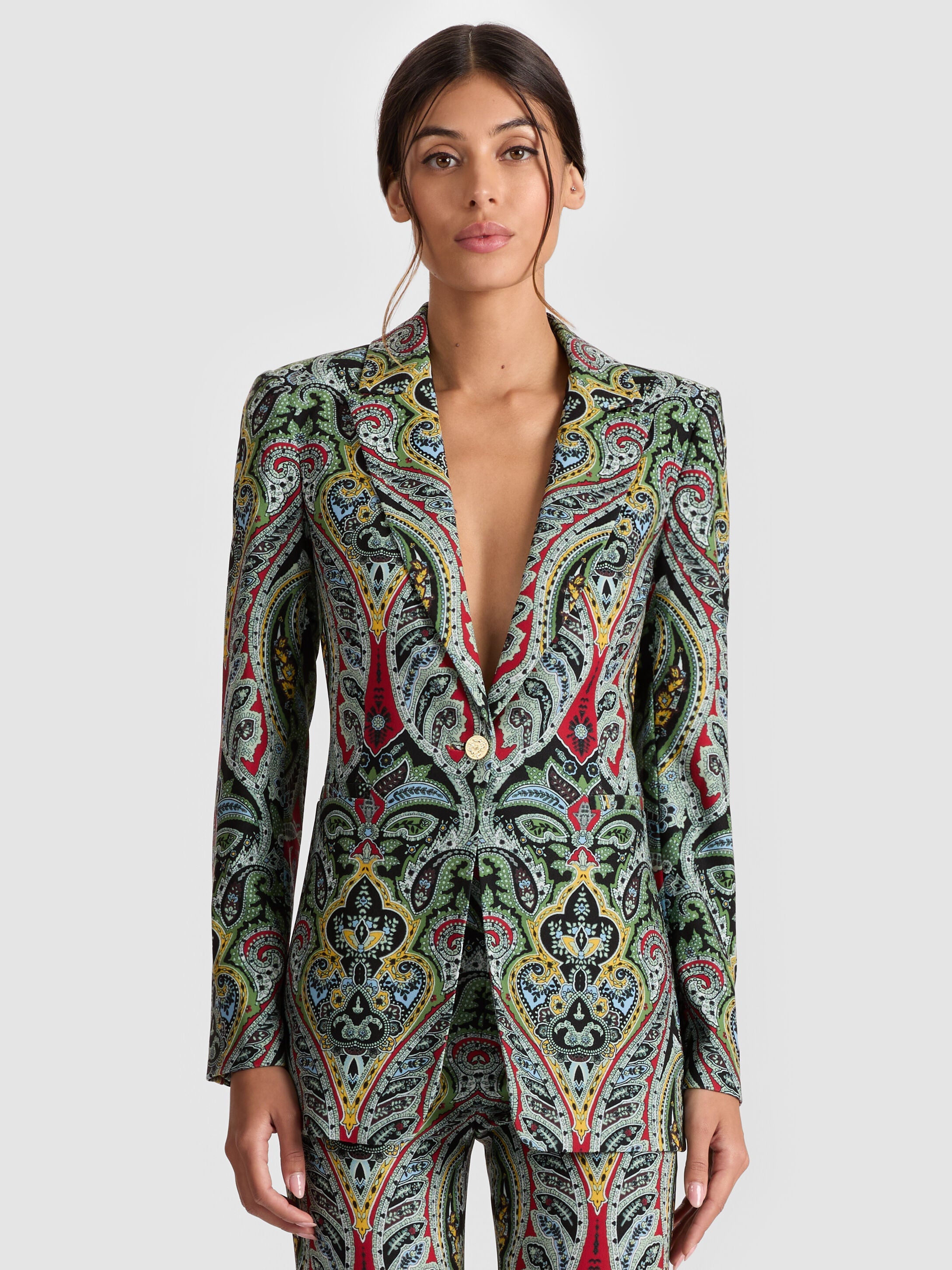 BREANN PRINTED LINEN BLAZER-ALICE + OLIVIA