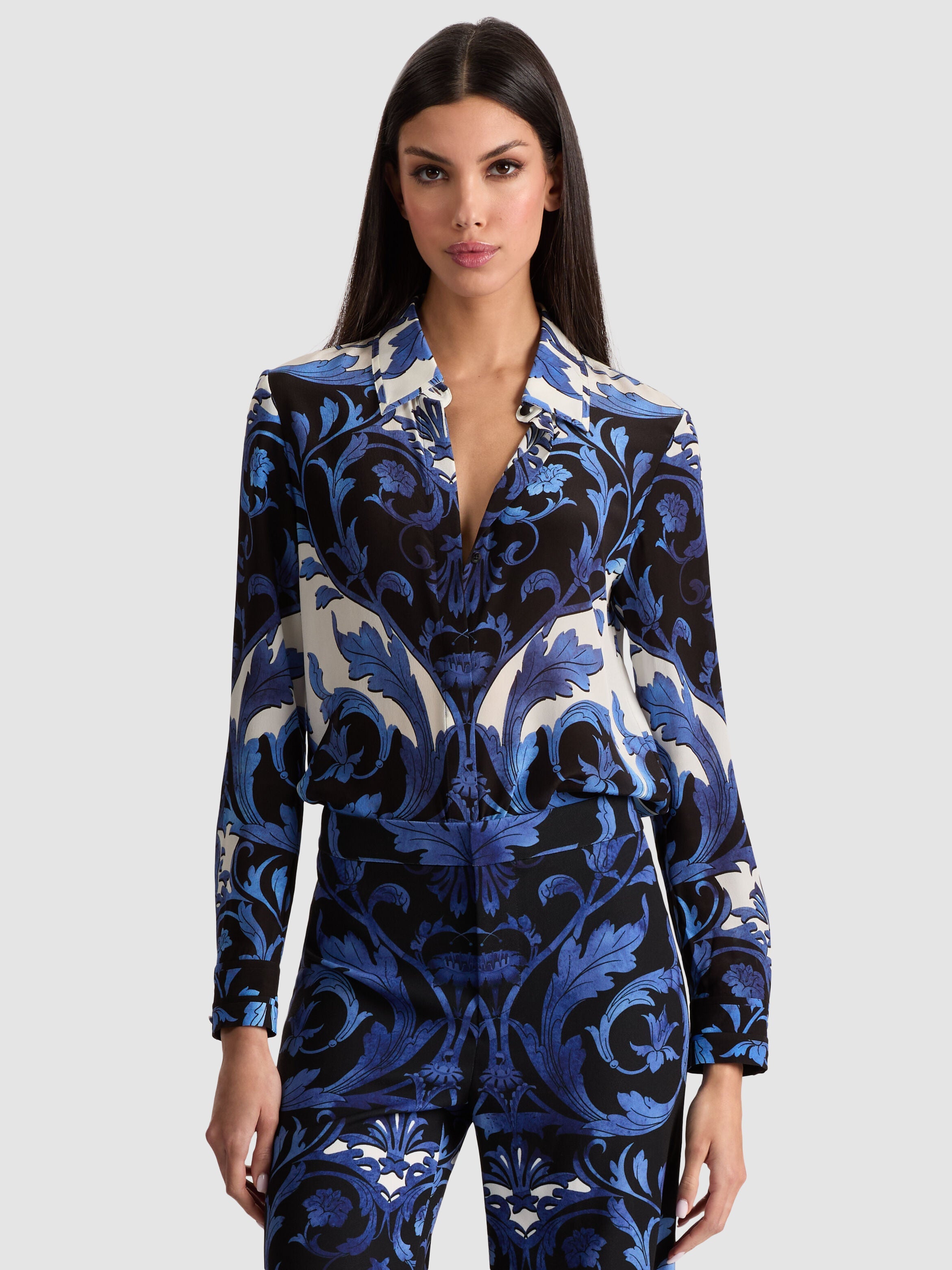 WILLA SILK BLOUSE-HANDS OF TIME-ALICE + OLIVIA