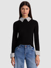 PORLA STACEFACE COLLARED SWEATER-ALICE + OLIVIA