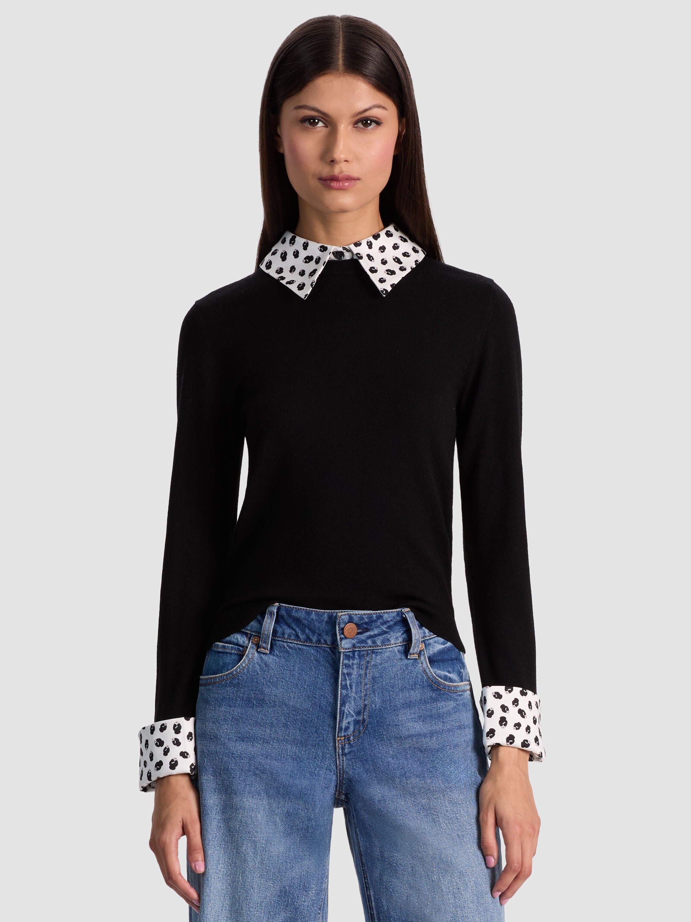 PORLA STACEFACE COLLARED SWEATER