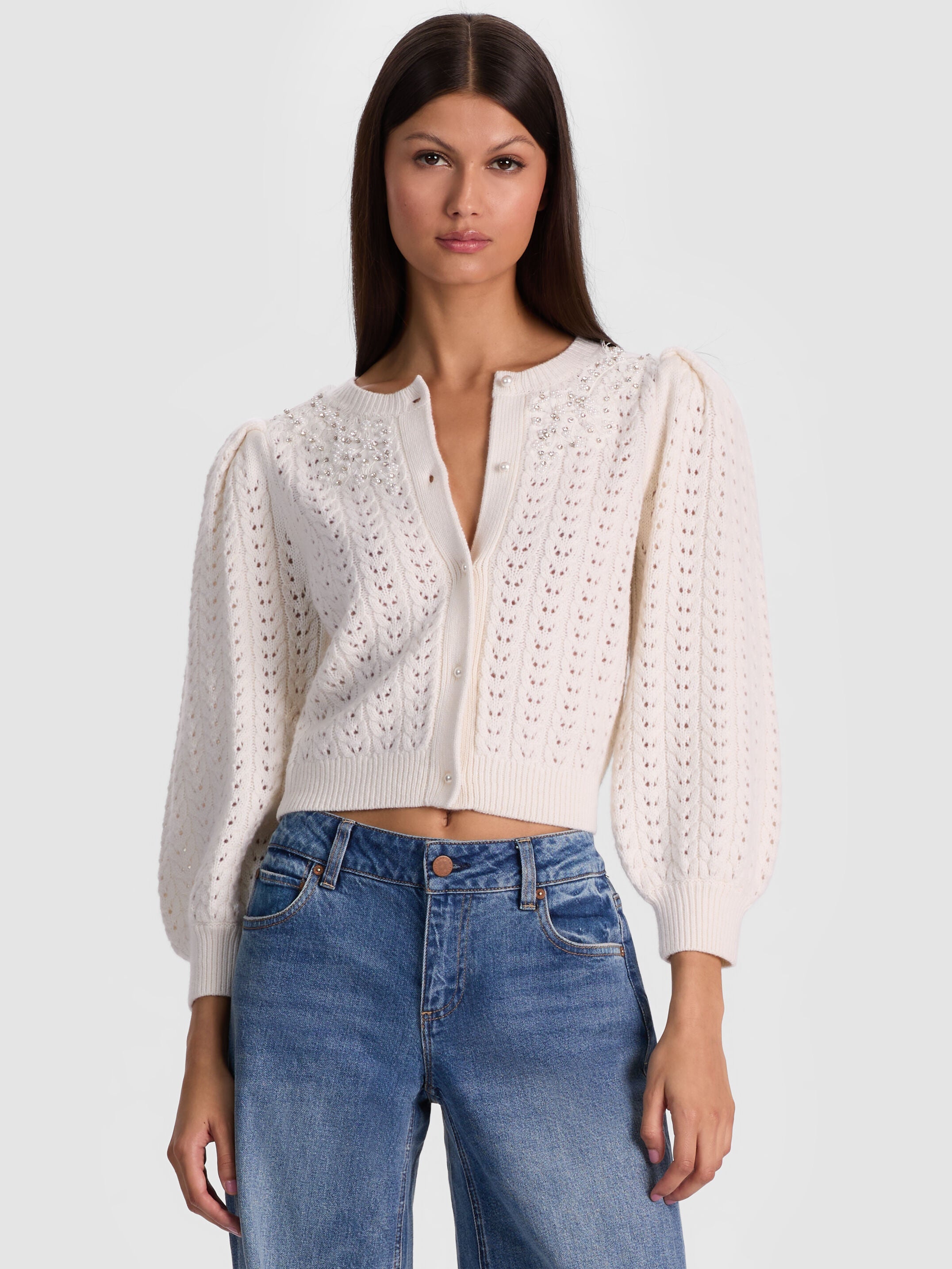 DORIS EMBELLISHED CARDIGAN-ALICE + OLIVIA