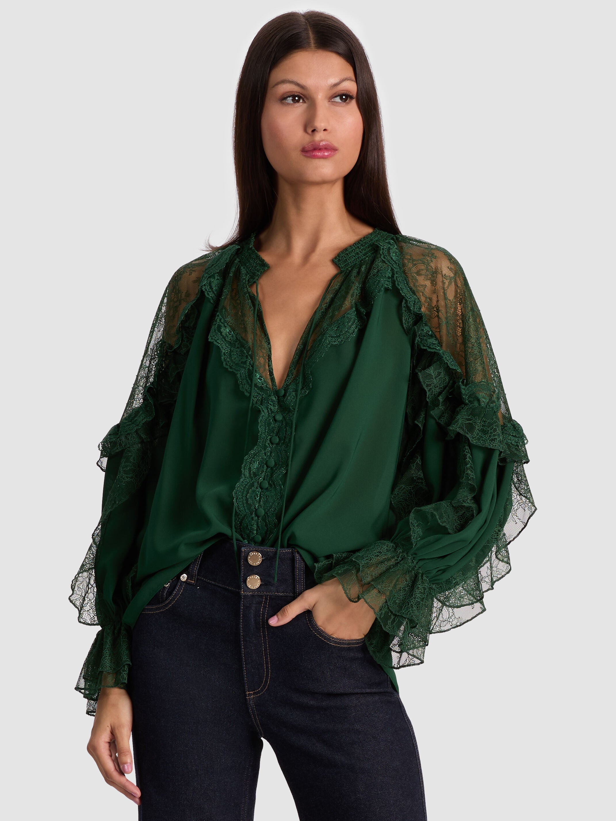 ALEENA LACE BLOUSE-ALICE + OLIVIA