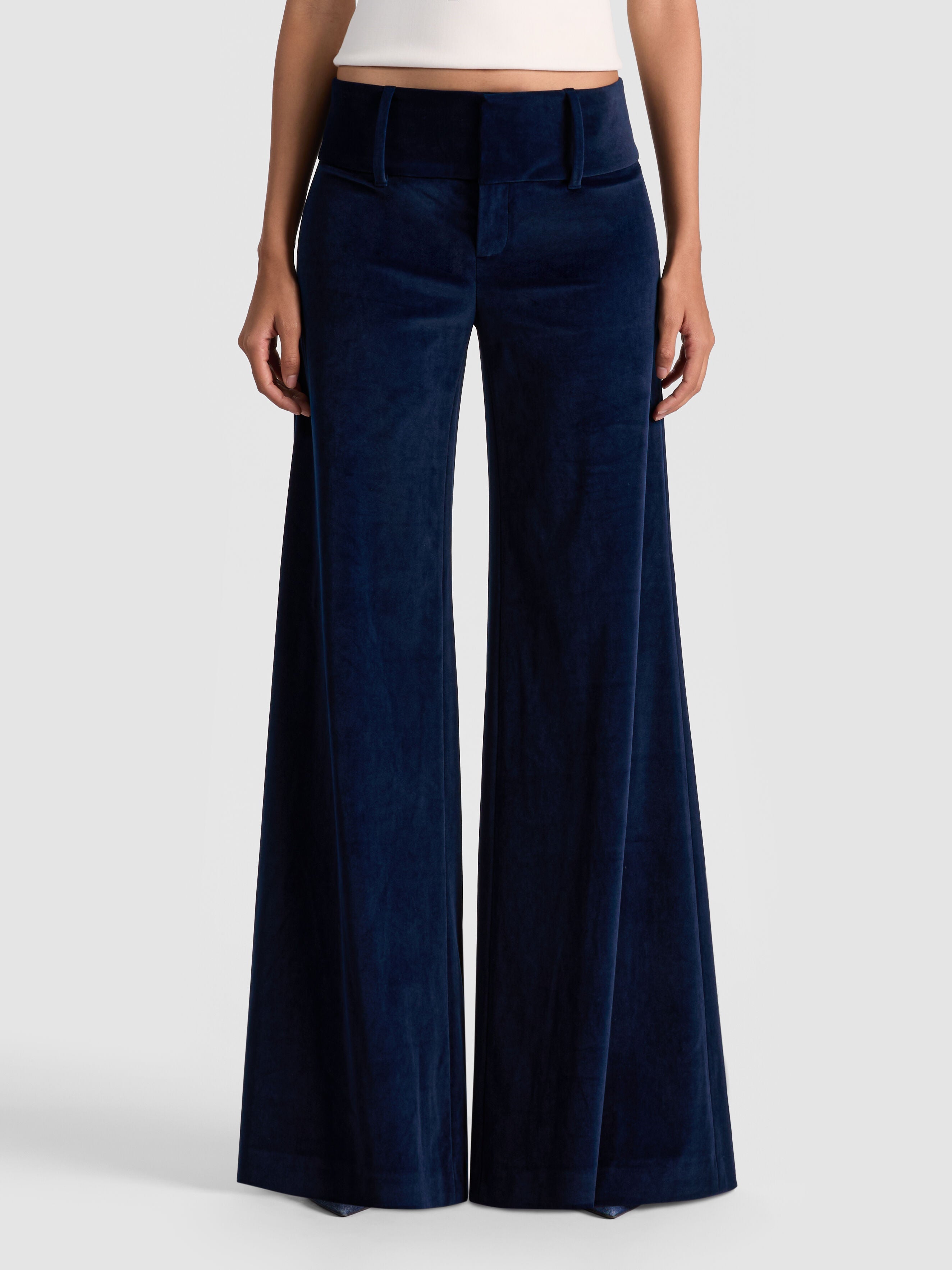 OLIVIA VELVET WIDE LEG PANT-ALICE + OLIVIA