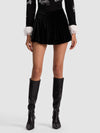 EMILIE VELVET MINI SKORT-Black-ALICE + OLIVIA