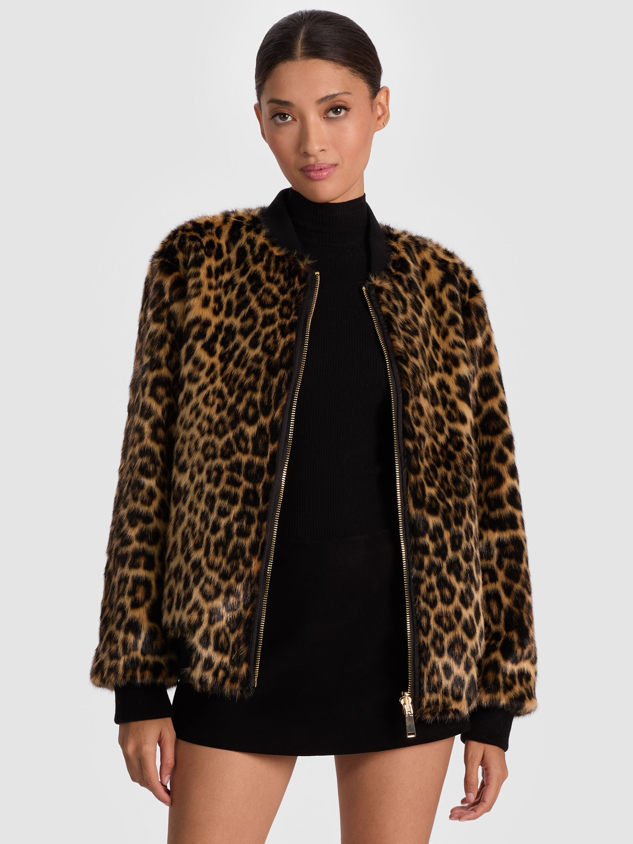BECKY REVERSIBLE FAUX FUR BOMBER JACKET-ALICE + OLIVIA
