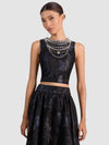 CHERRA EMBELLISHED CROP TOP-ALICE + OLIVIA