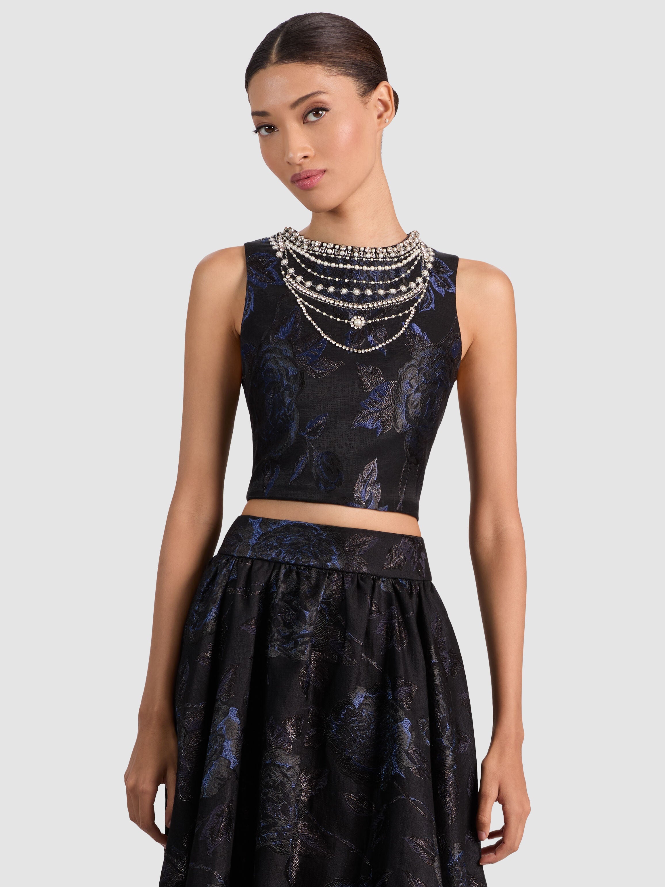 CHERRA EMBELLISHED CROP TOP