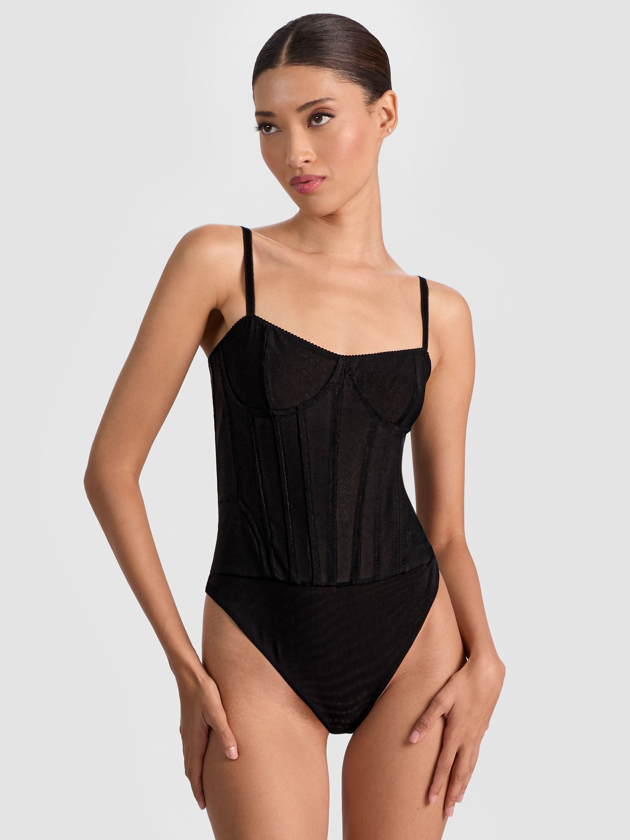 ARLA ELONGATED CORSET BODYSUIT-ALICE + OLIVIA