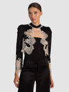 THOMASINA LACE TRIM JACKET-ALICE + OLIVIA