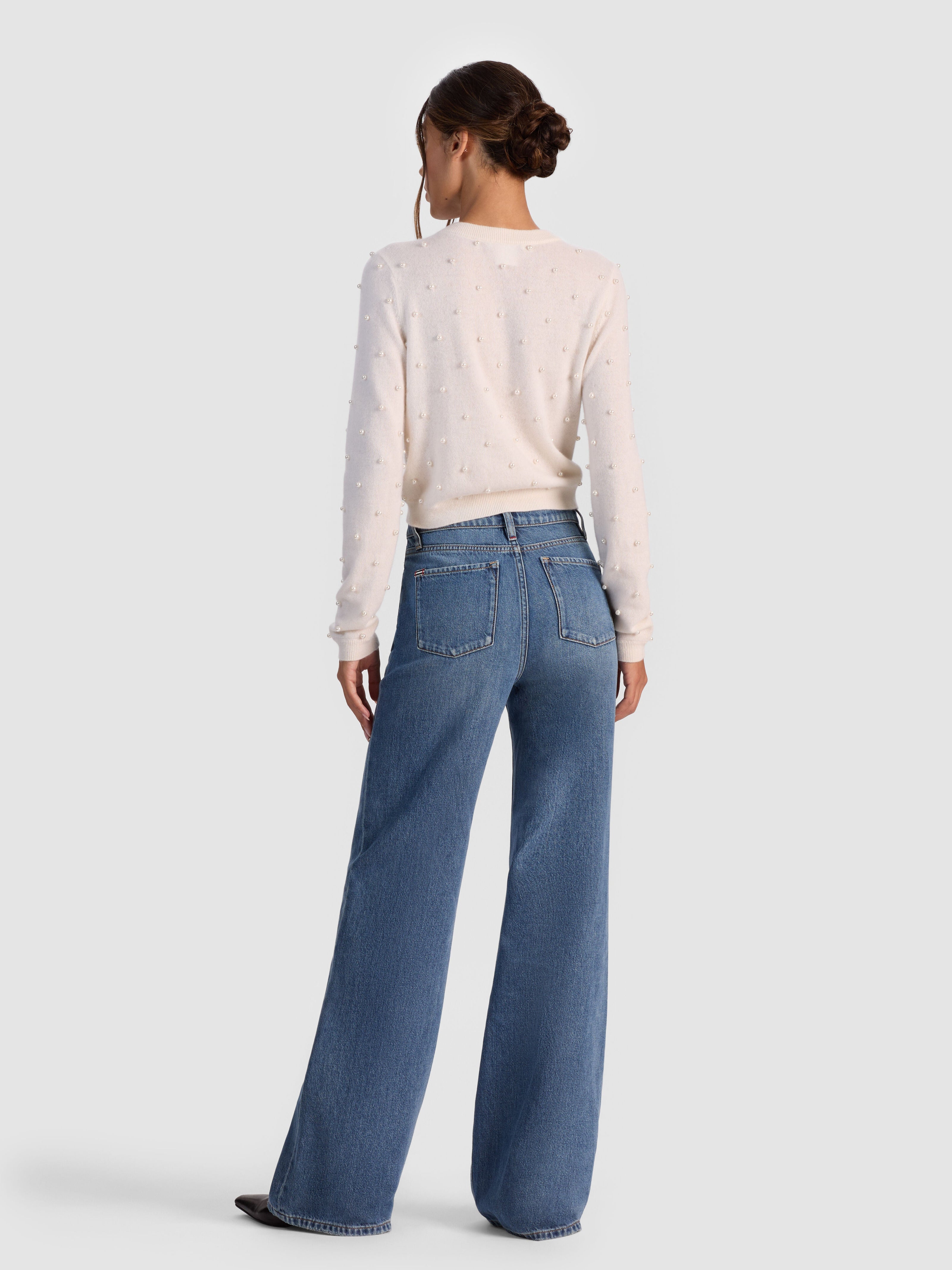 DOLLIE EMBELLISHED CASHMERE CARDIGAN-ECRU-ALICE + OLIVIA