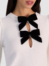 DORIS POINTELLE PULLOVER-SOFT WHITE/BLACK-ALICE + OLIVIA