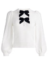 DORIS POINTELLE PULLOVER-SOFT WHITE/BLACK-ALICE + OLIVIA